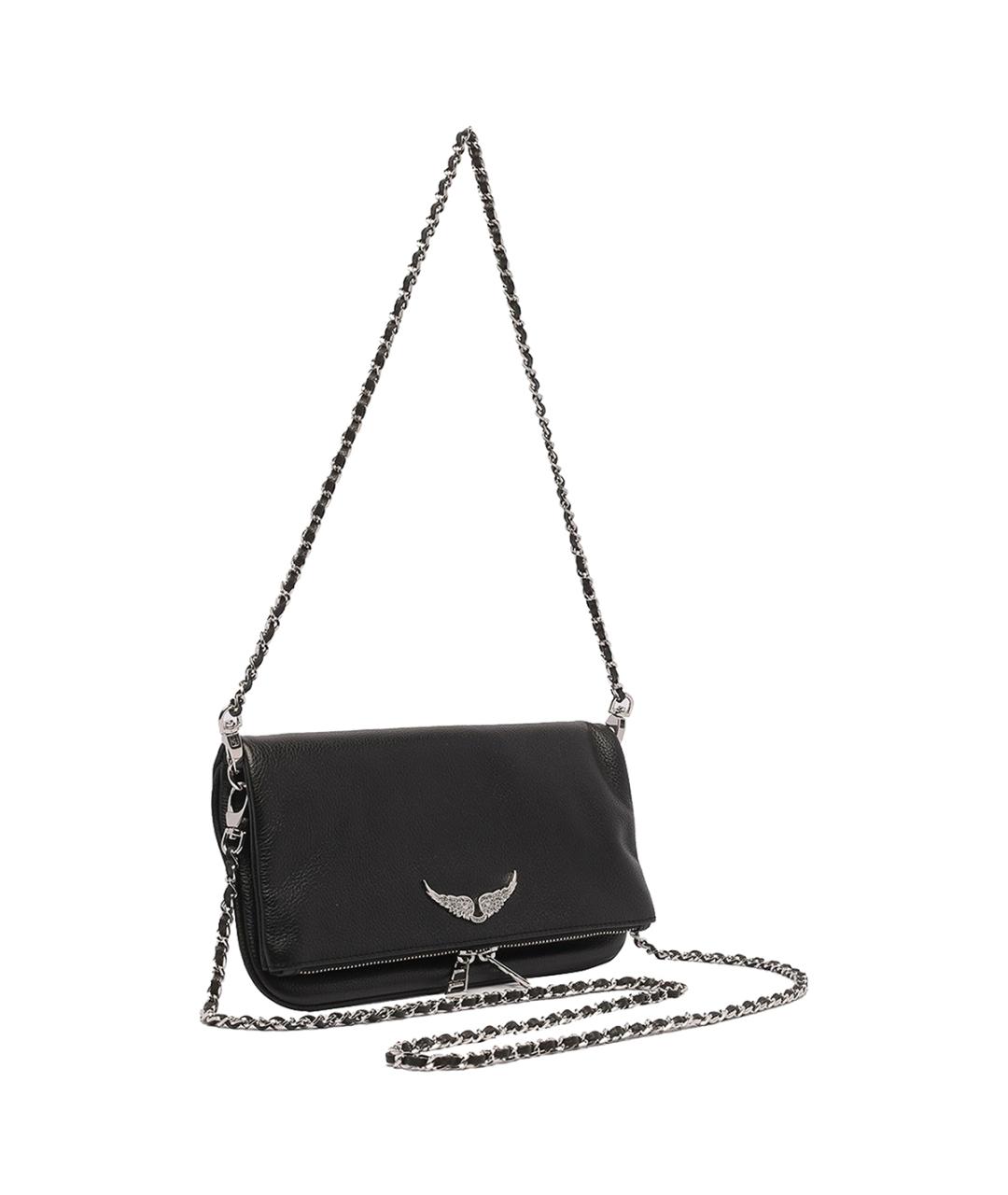 ZADIG & VOLTAIRE Черная кожаная сумка через плечо, фото 2