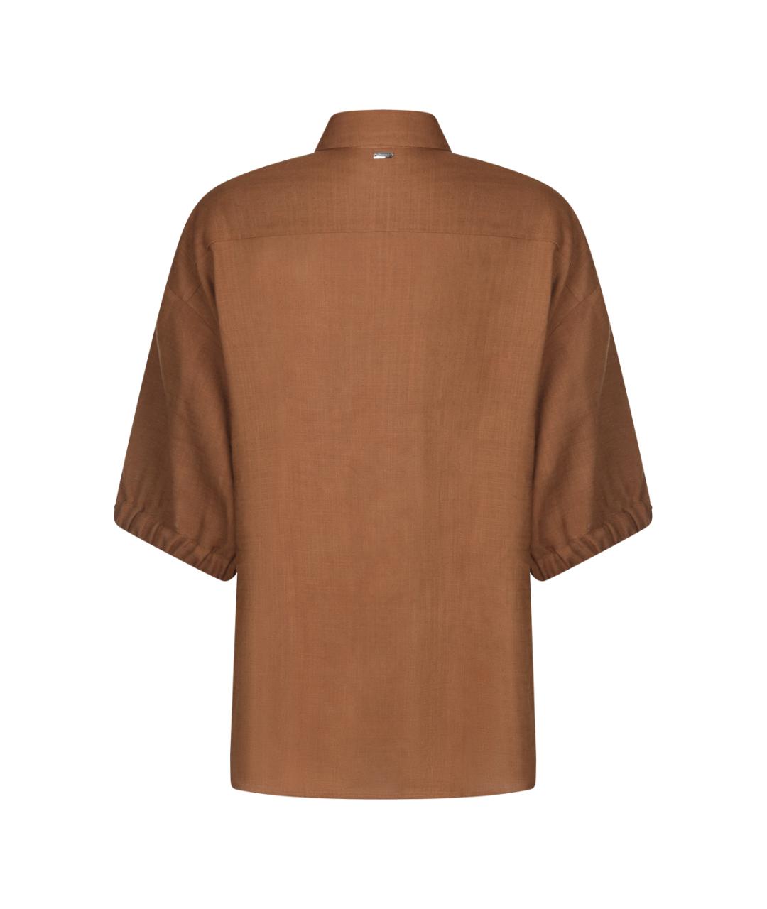 HERNO Коричневая вискозная рубашка, фото 2