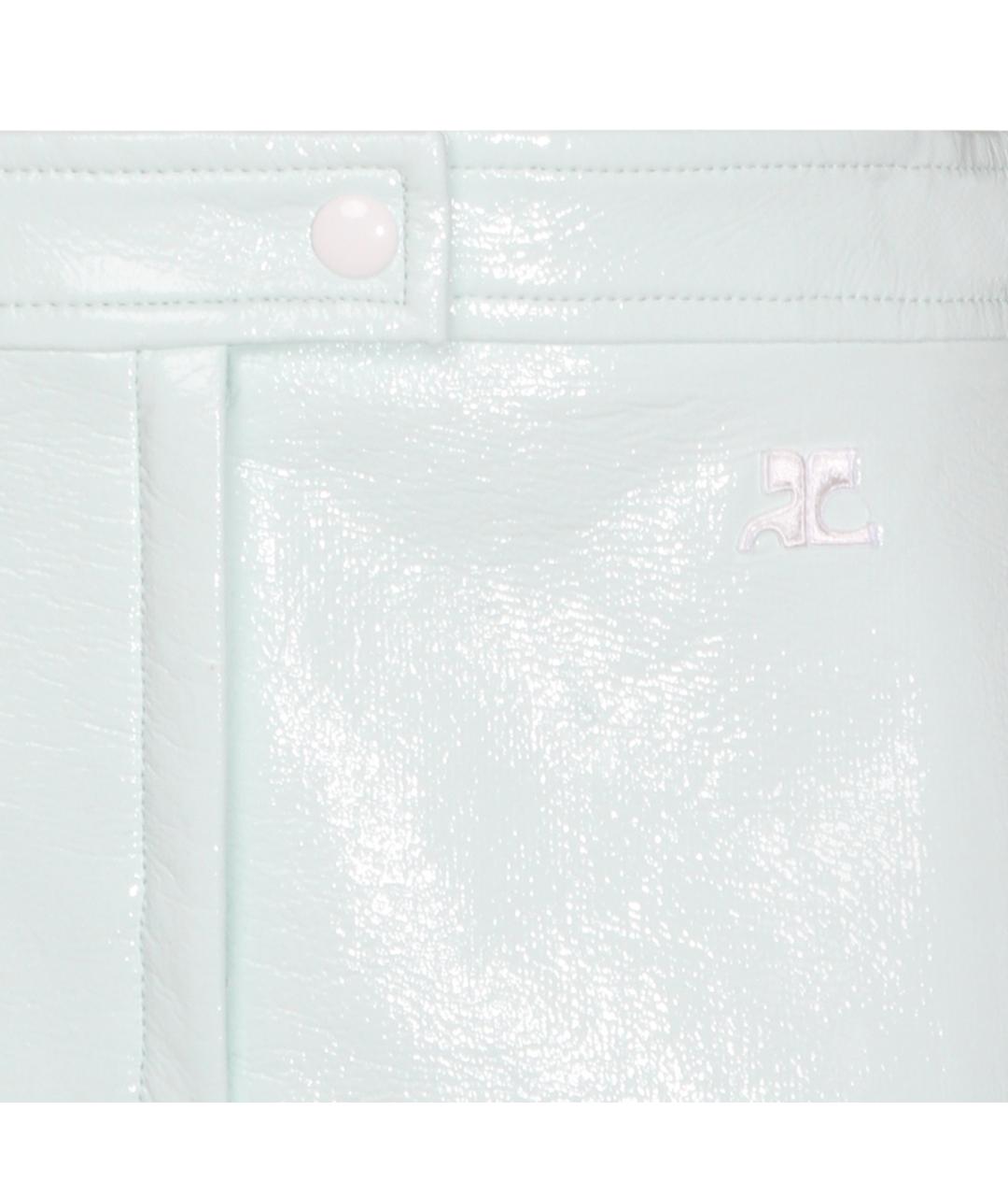 COURREGES Голубая хлопковая юбка мини, фото 3