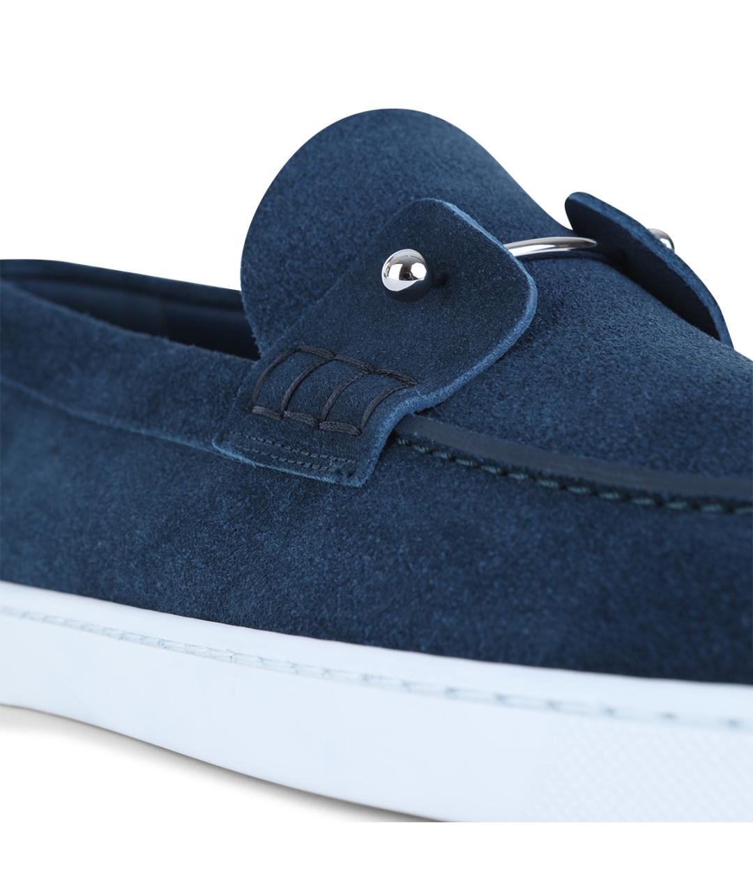 CHRISTIAN LOUBOUTIN Темно-синие замшевые лоферы, фото 4