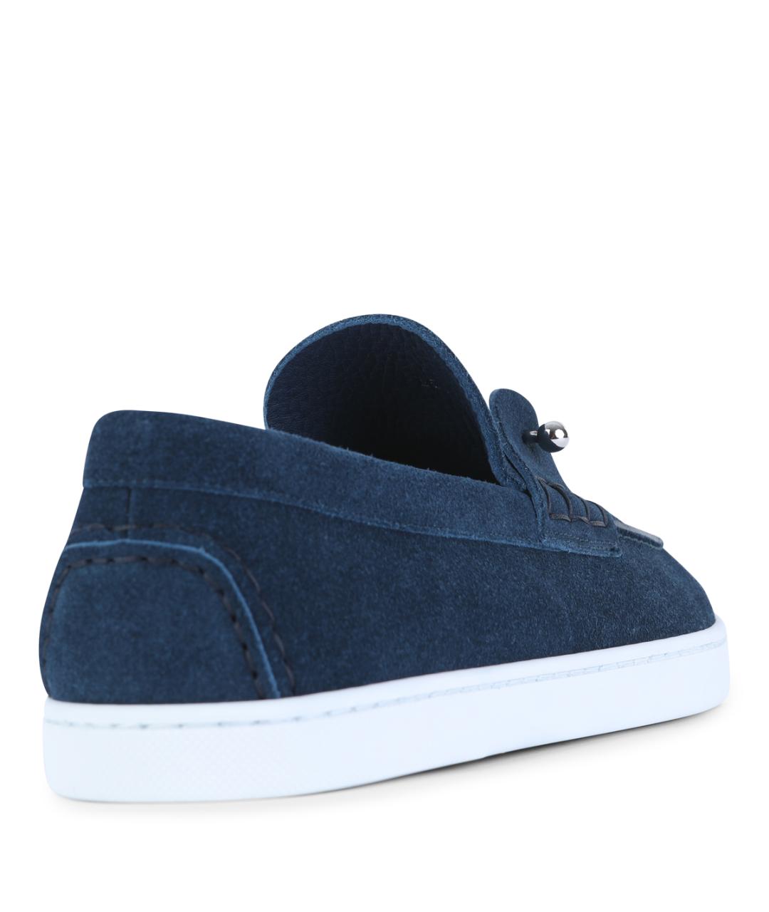 CHRISTIAN LOUBOUTIN Темно-синие замшевые лоферы, фото 3