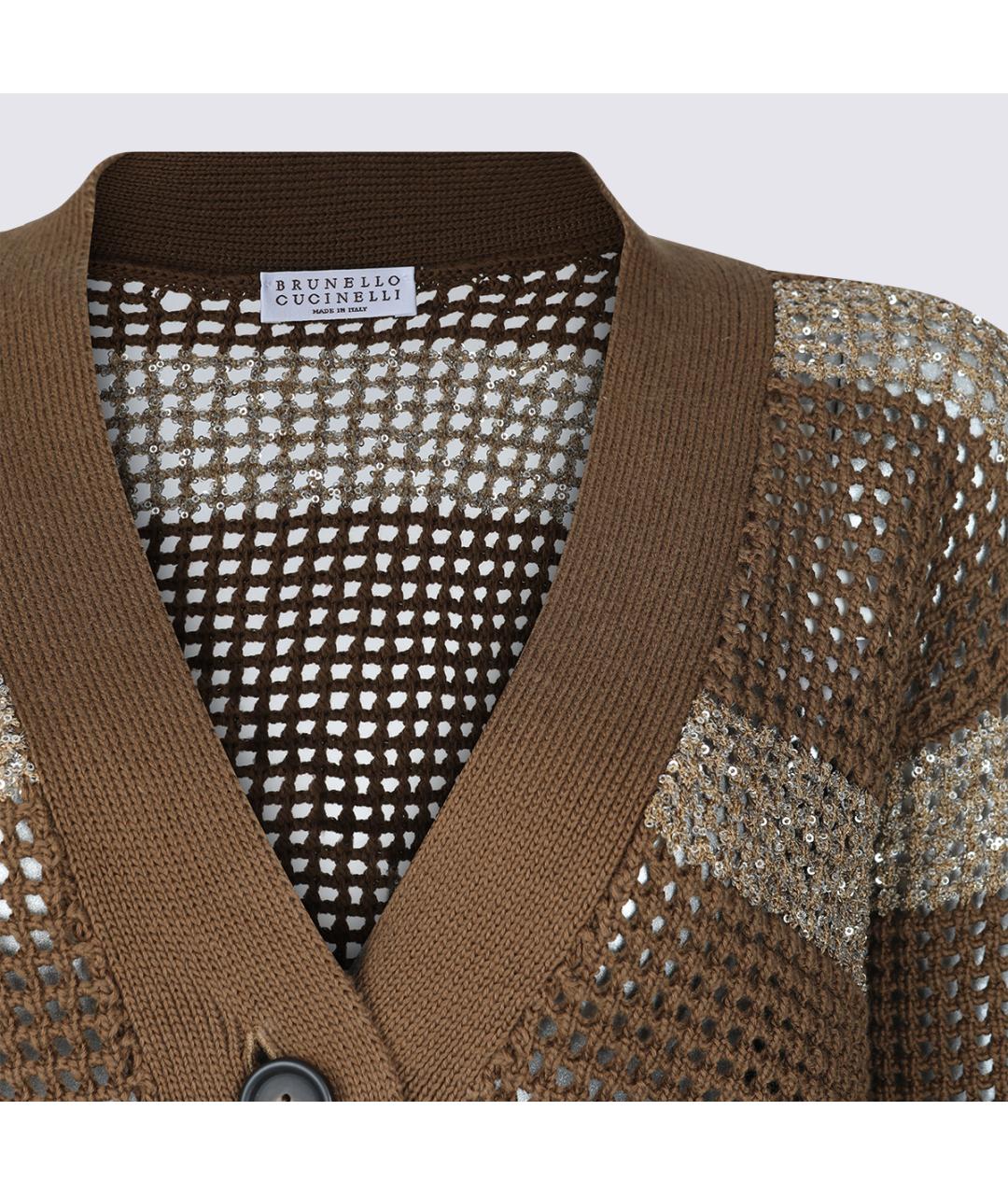 BRUNELLO CUCINELLI Коричневый хлопковый кардиган, фото 3