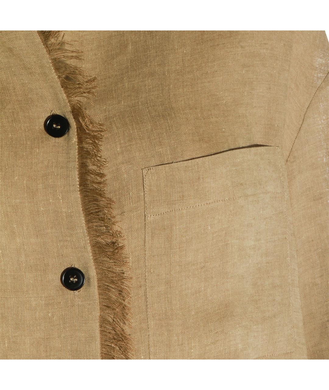 ANTONELLI FIRENZE Бежевая льняная рубашка, фото 3