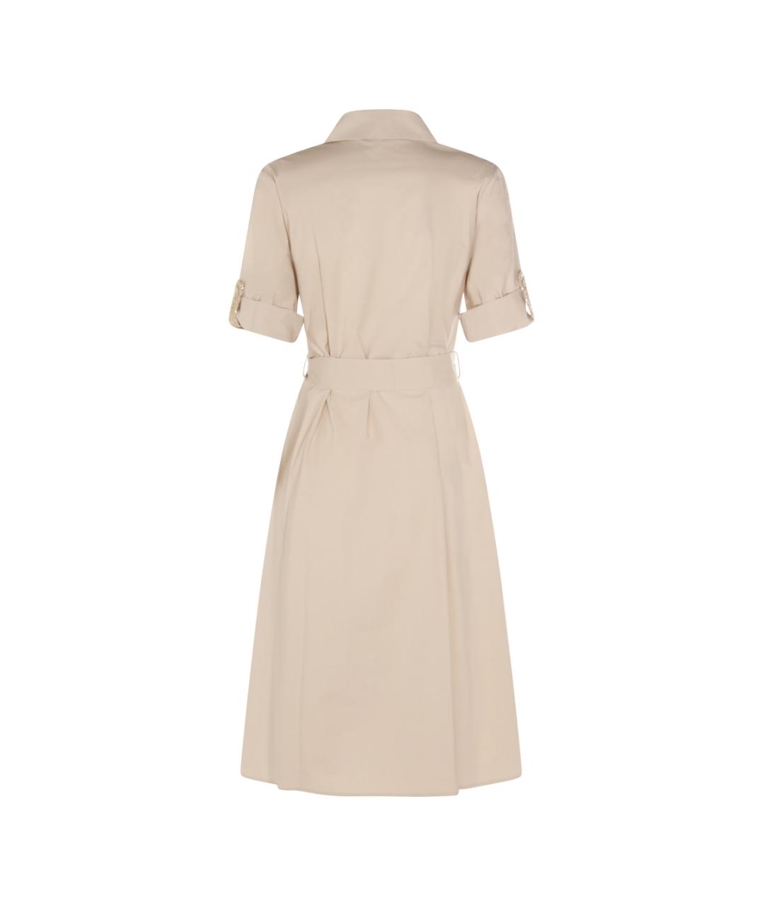 ANTONELLI FIRENZE Бежевое хлопковое повседневное платье, фото 2
