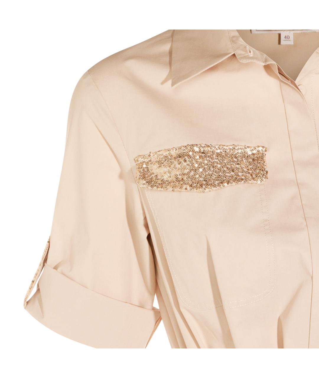 ANTONELLI FIRENZE Бежевое хлопковое повседневное платье, фото 3