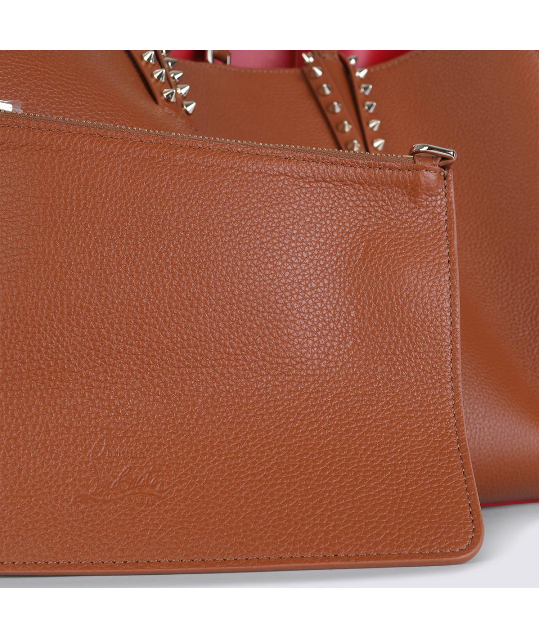 CHRISTIAN LOUBOUTIN Коричневая кожаная сумка тоут, фото 5
