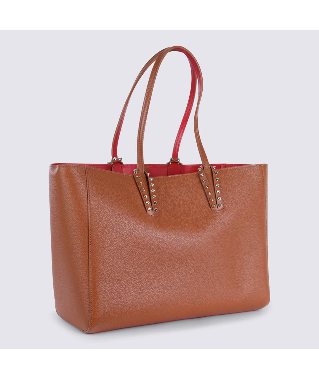 CHRISTIAN LOUBOUTIN Коричневая кожаная сумка тоут, фото 3