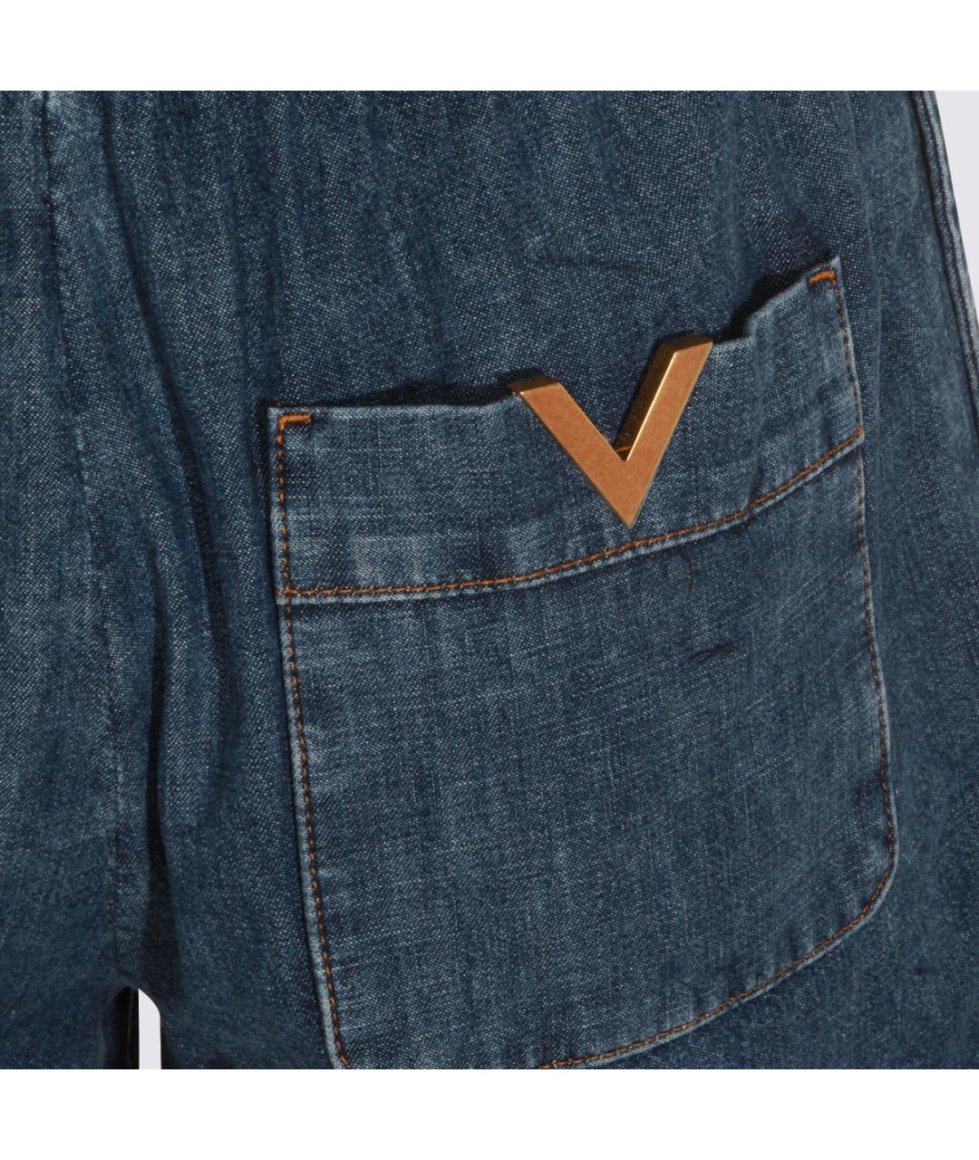 VALENTINO Синие хлопковые шорты, фото 4