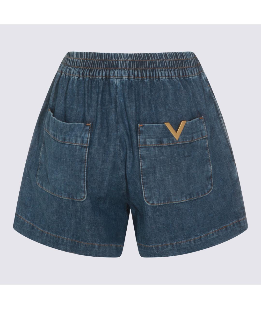 VALENTINO Синие хлопковые шорты, фото 2