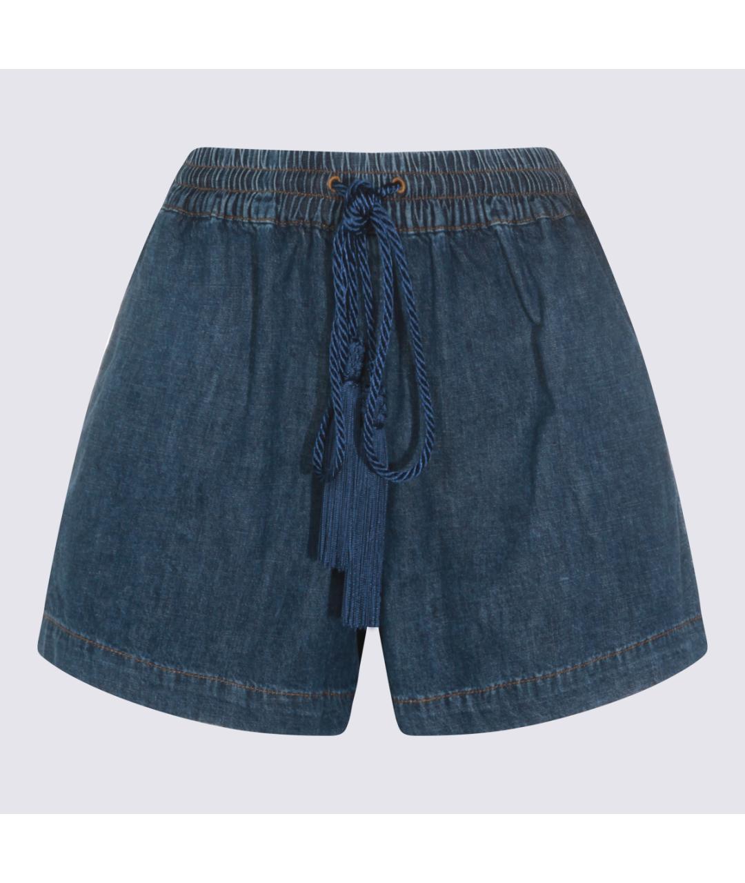 VALENTINO Синие хлопковые шорты, фото 3