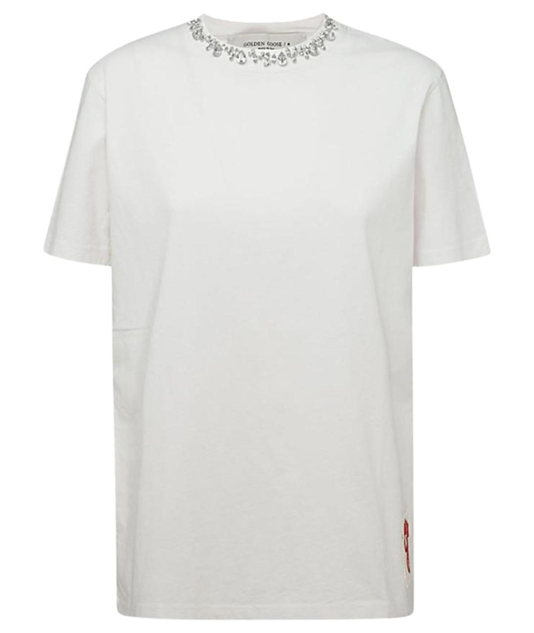 GOLDEN GOOSE DELUXE BRAND Белая хлопковая футболка, фото 1