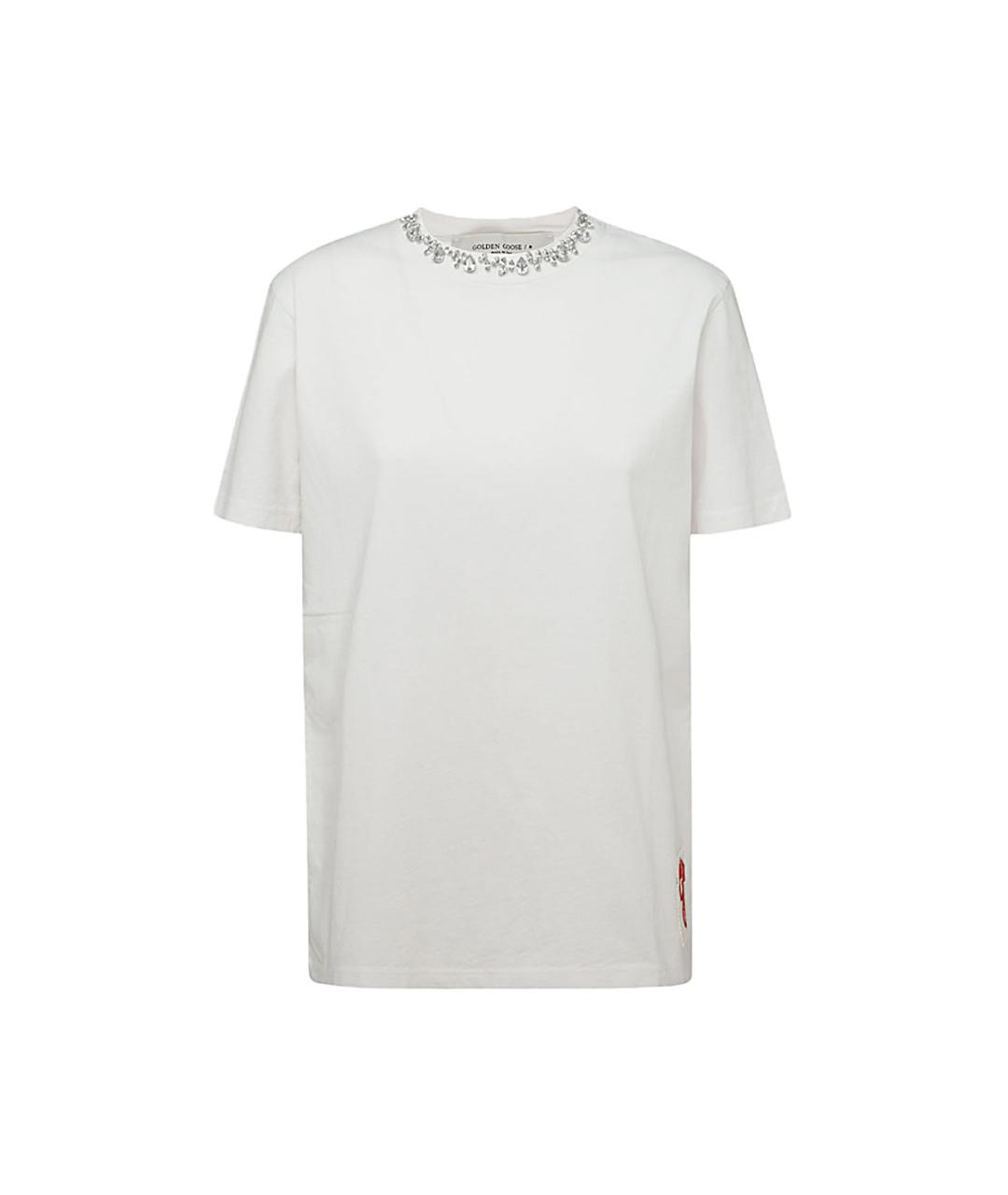 GOLDEN GOOSE DELUXE BRAND Белая хлопковая футболка, фото 5