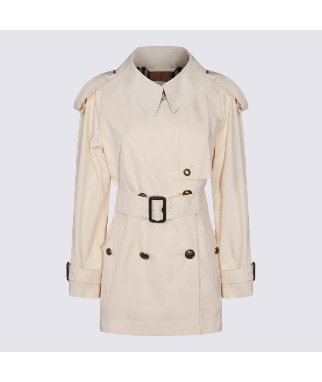 BURBERRY Белый хлопковый тренч/плащ, фото 2