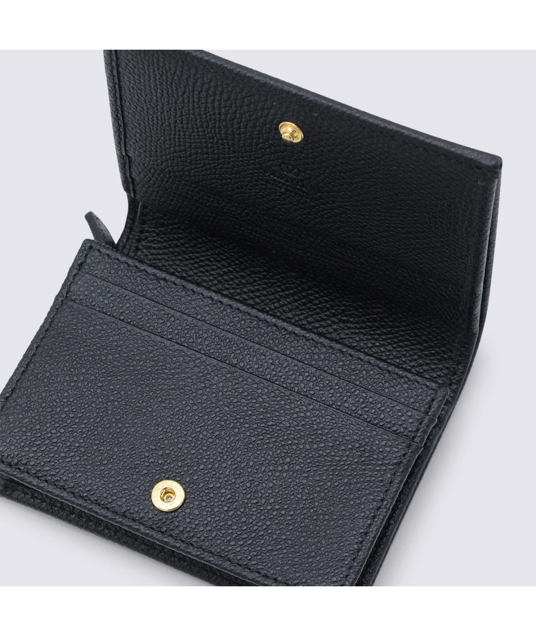VALENTINO Черный кожаный кошелек, фото 6