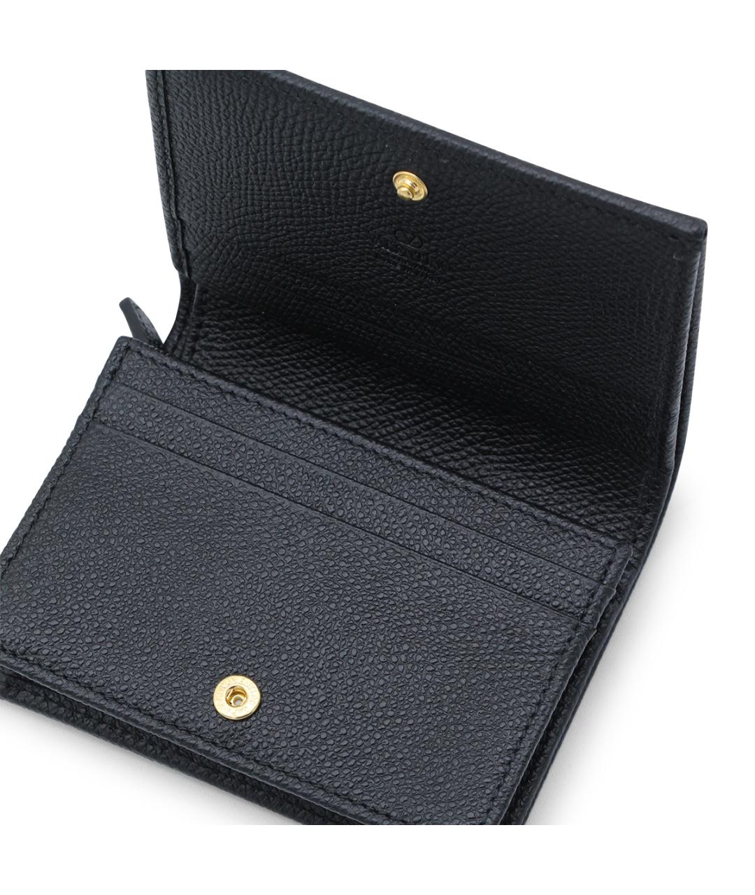 VALENTINO Черный кожаный кошелек, фото 5