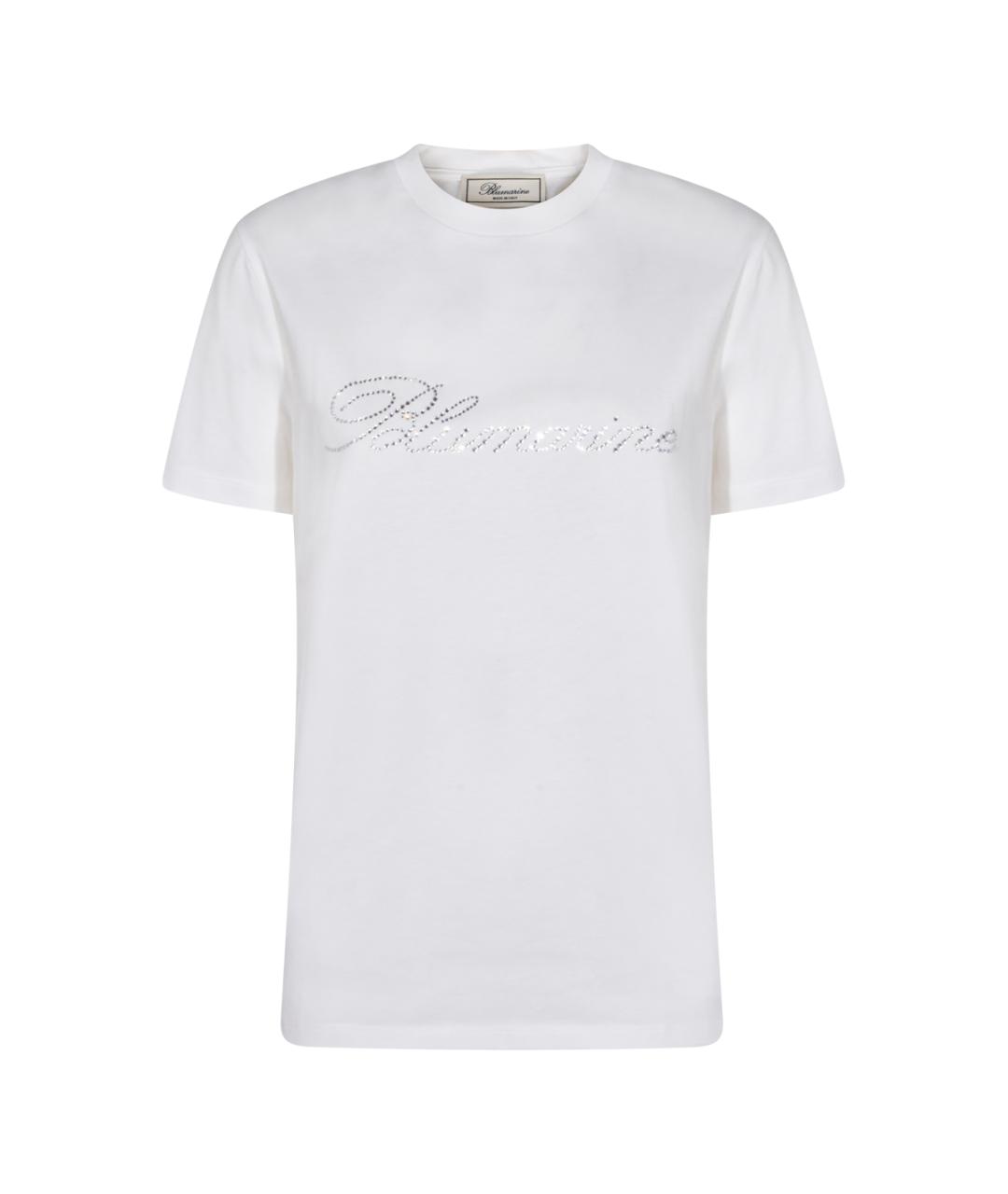 BLUMARINE Белая хлопковая футболка, фото 1