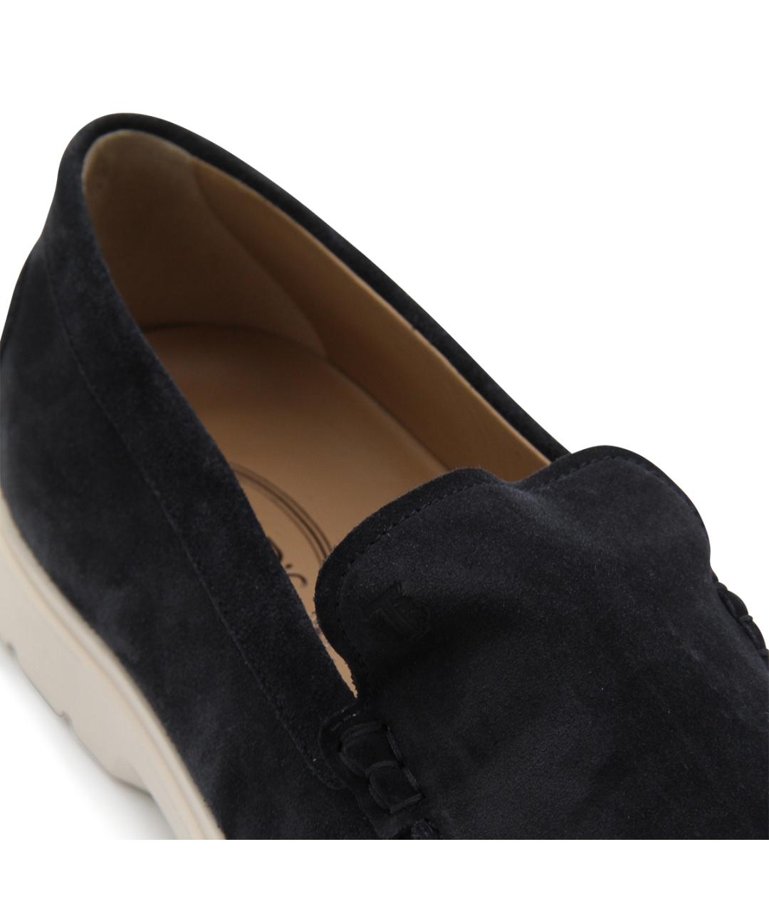 TOD'S Темно-синие замшевые лоферы, фото 4