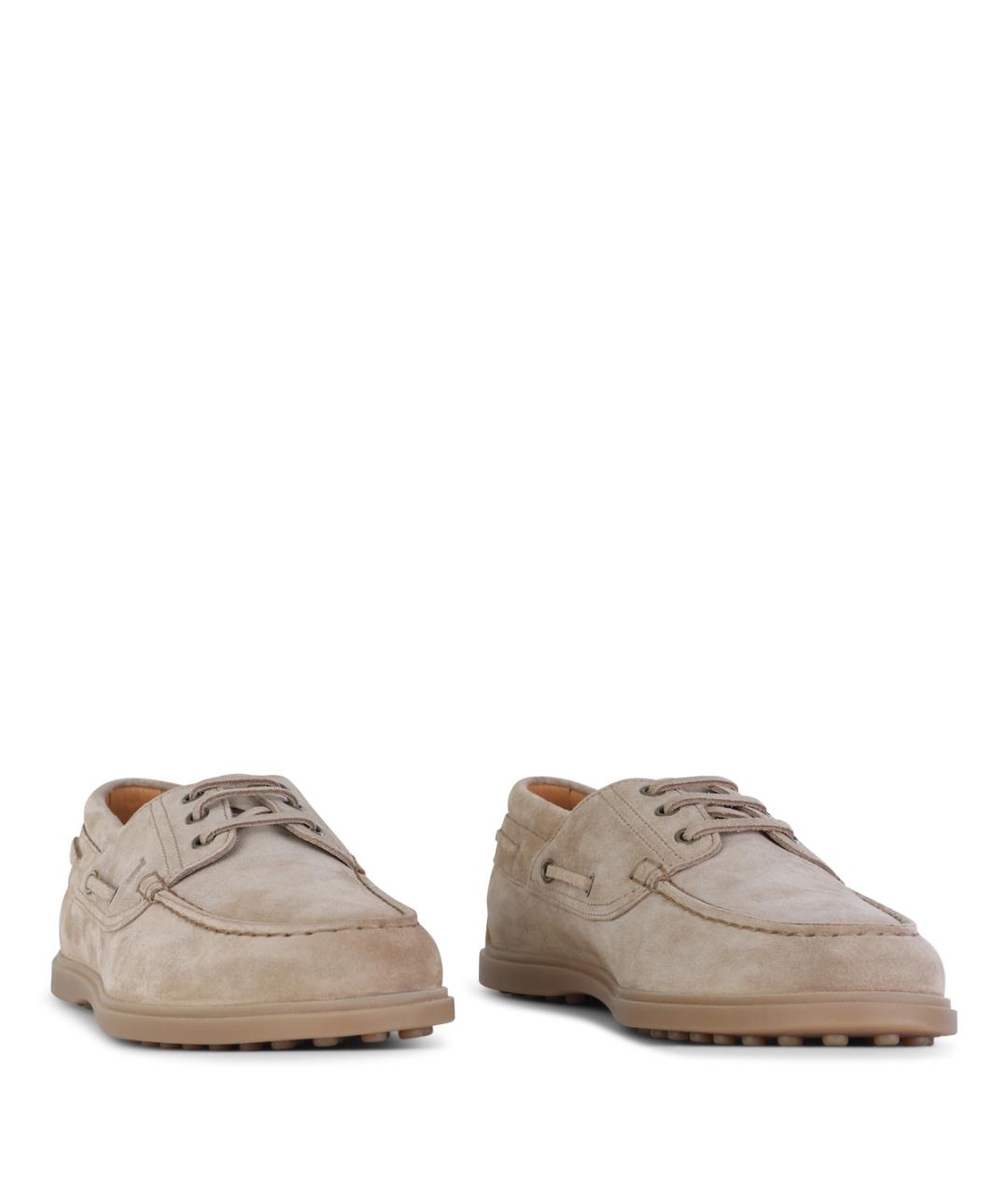 TOD'S Бежевые замшевые лоферы, фото 2
