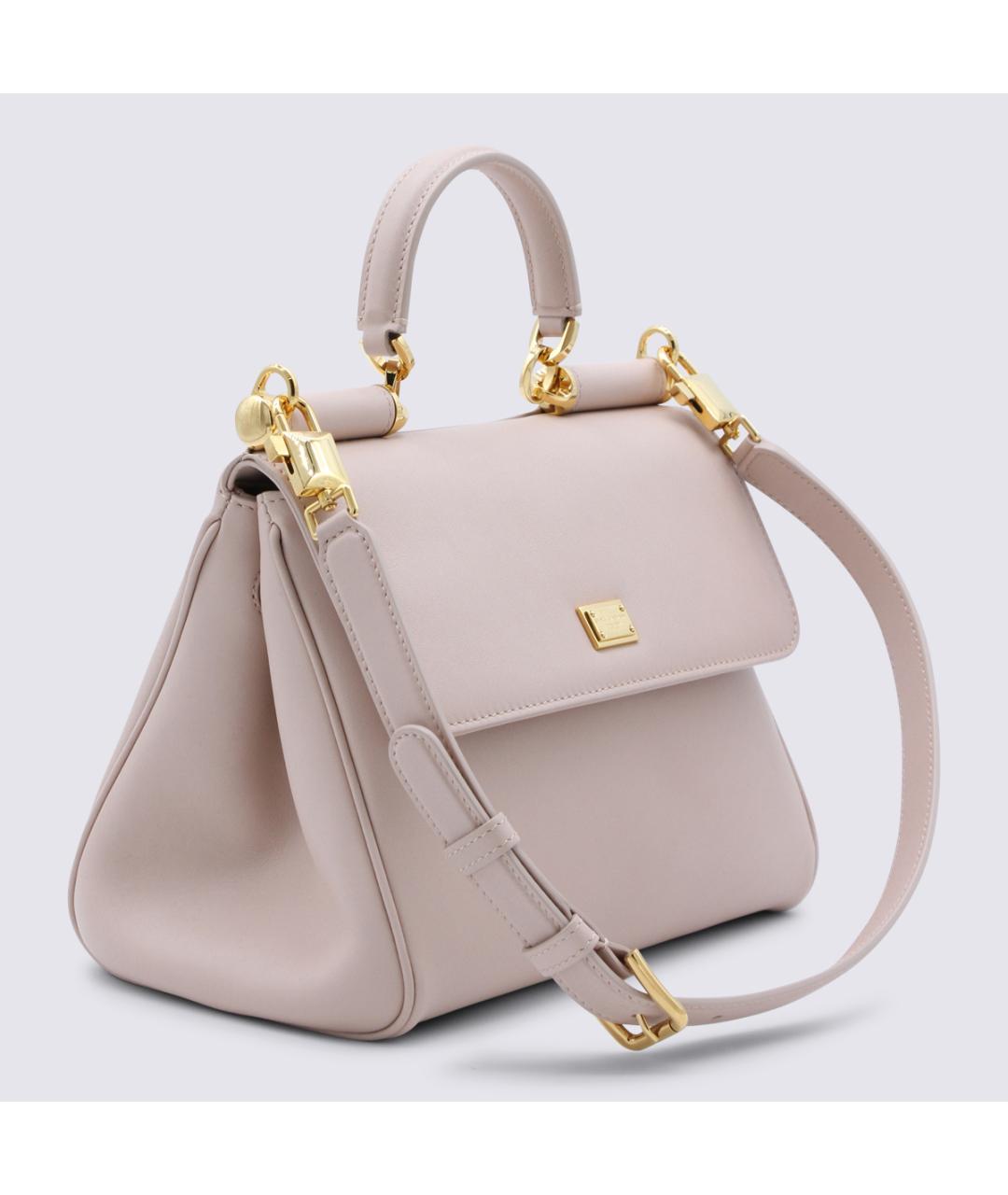 DOLCE&GABBANA Розовая кожаная сумка тоут, фото 3