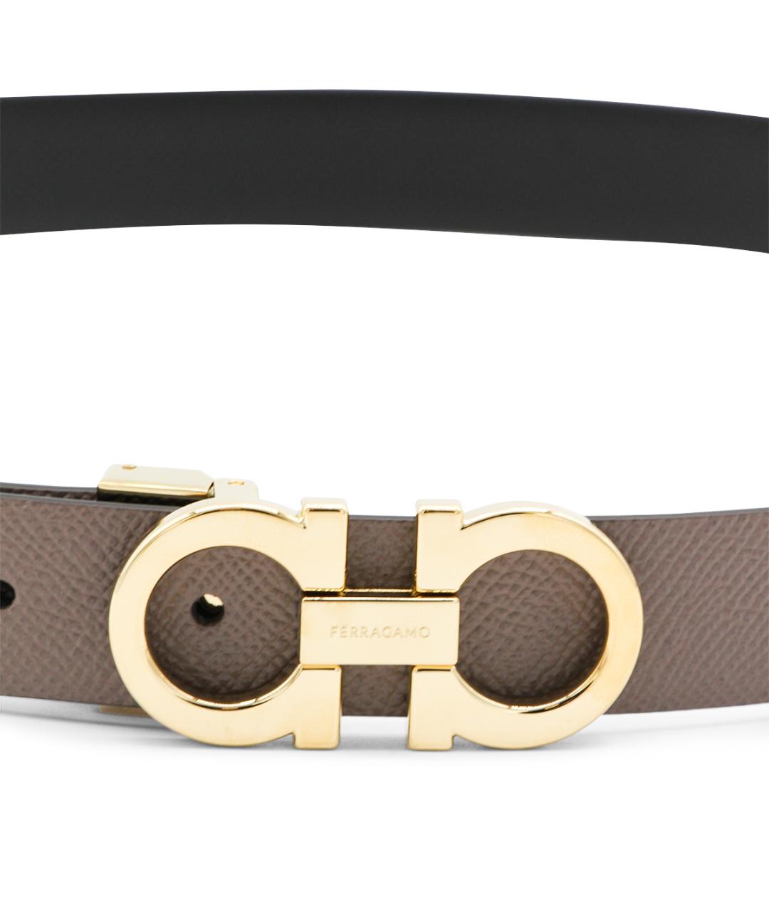 FERRAGAMO Бежевый кожаный ремень, фото 2
