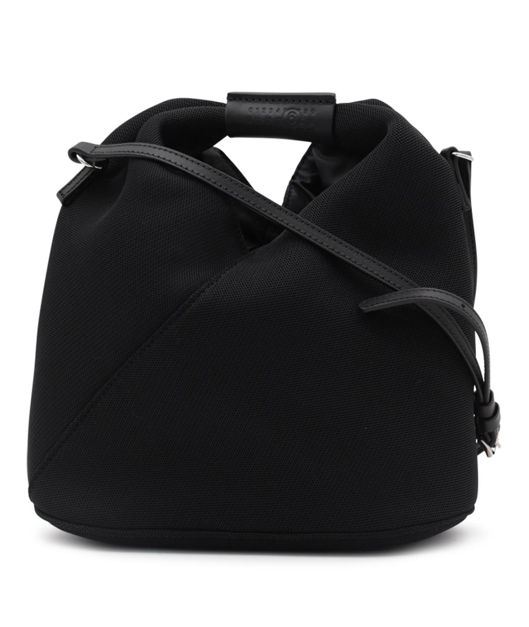 MM6 MAISON MARGIELA Черная тканевая сумка с короткими ручками, фото 1