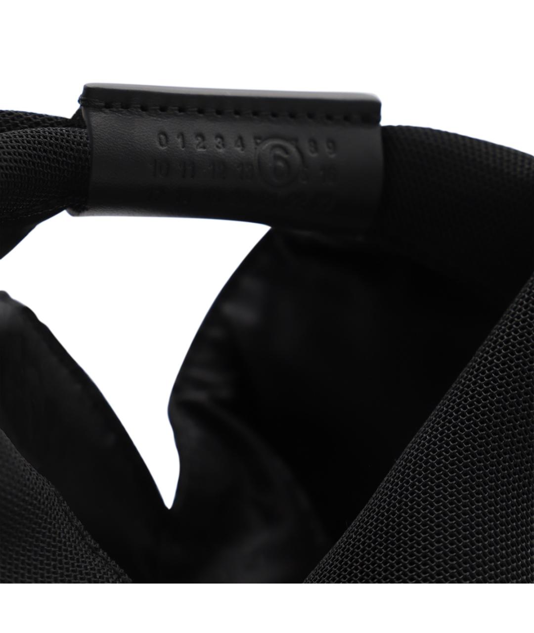 MM6 MAISON MARGIELA Черная тканевая сумка с короткими ручками, фото 4