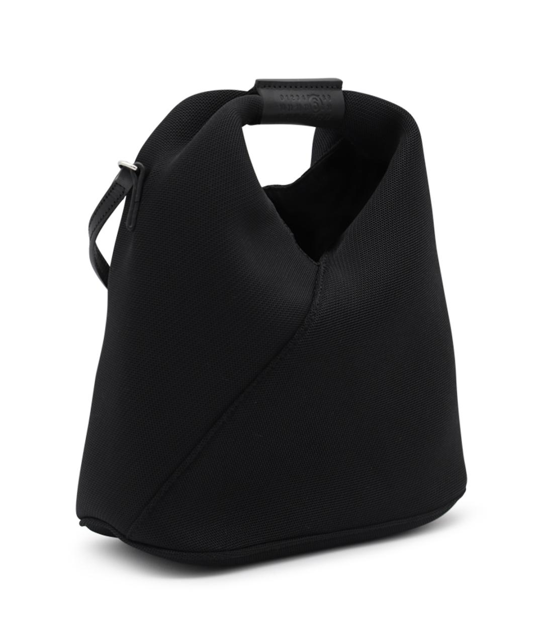 MM6 MAISON MARGIELA Черная тканевая сумка с короткими ручками, фото 2