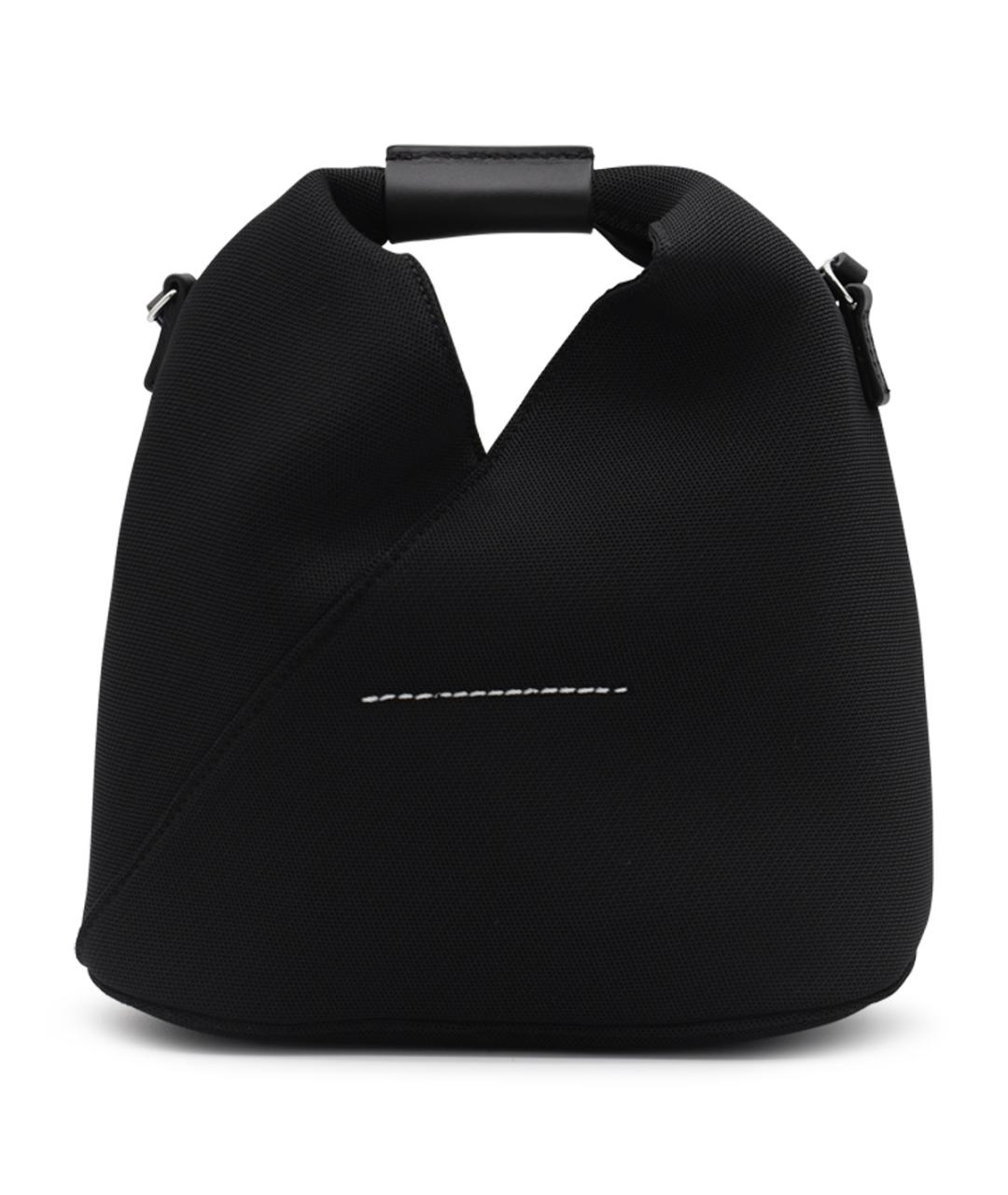 MM6 MAISON MARGIELA Черная тканевая сумка с короткими ручками, фото 3