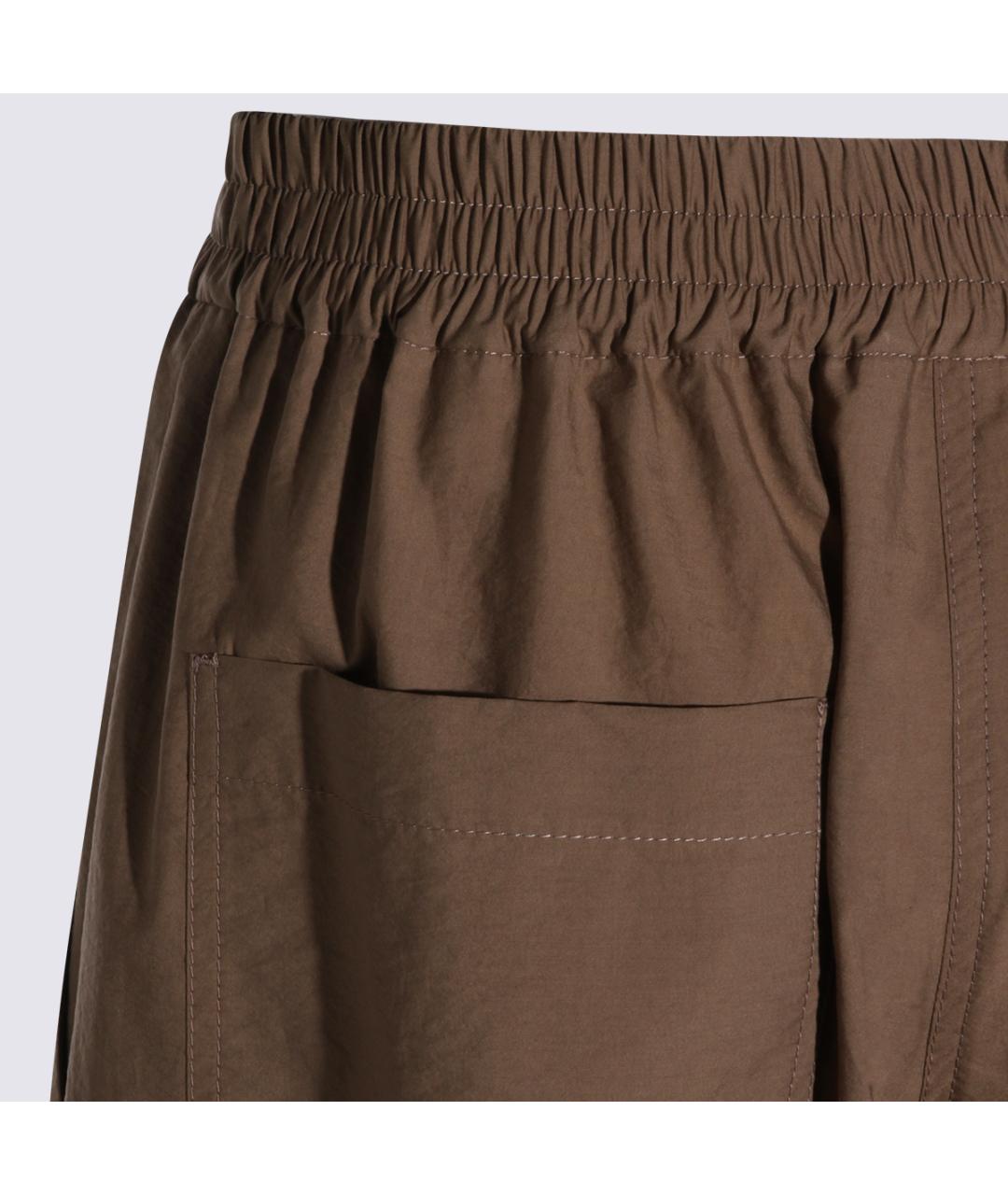 BRUNELLO CUCINELLI Коричневые хлопковые прямые брюки, фото 4