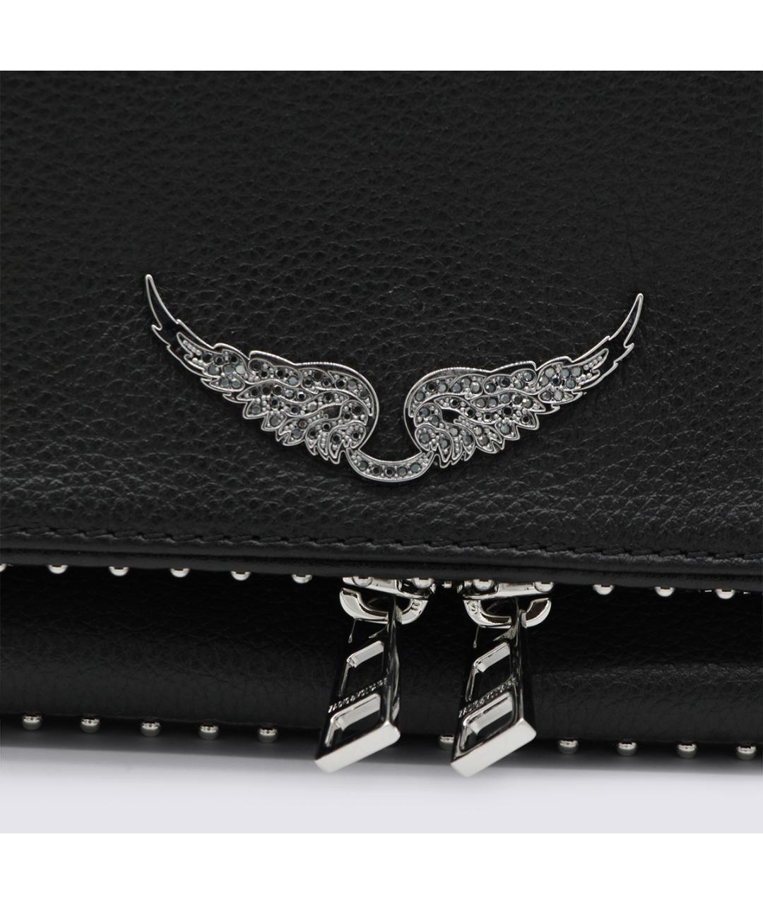 ZADIG & VOLTAIRE Черная кожаная сумка через плечо, фото 5