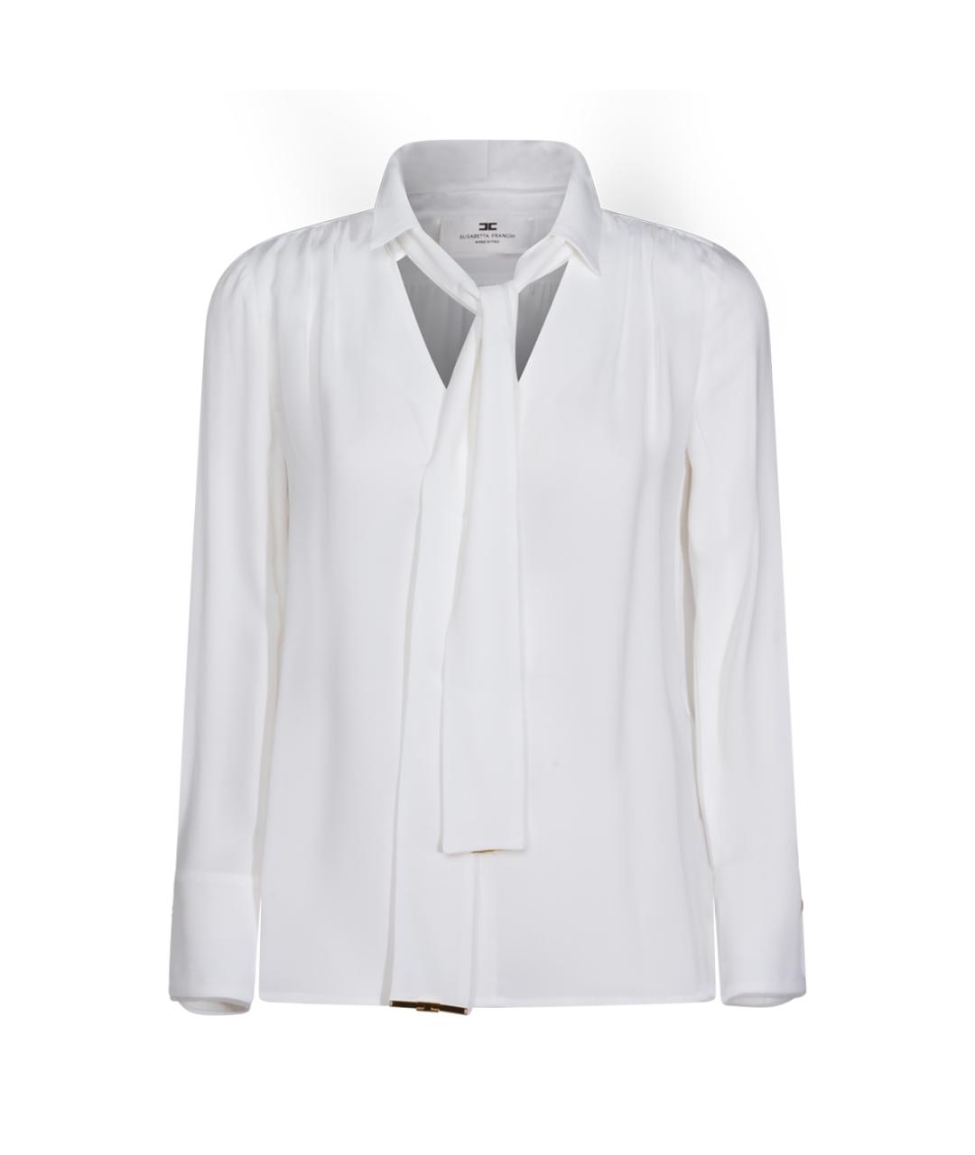 ELISABETTA FRANCHI Белая вискозная рубашка, фото 1