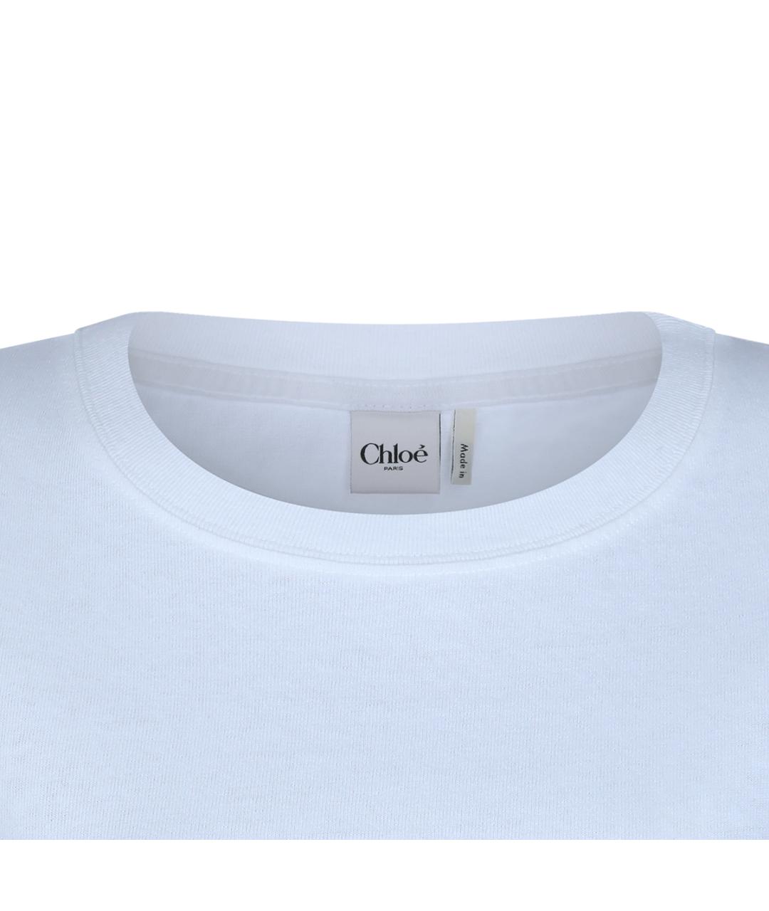CHLOE Белая хлопковая футболка, фото 3