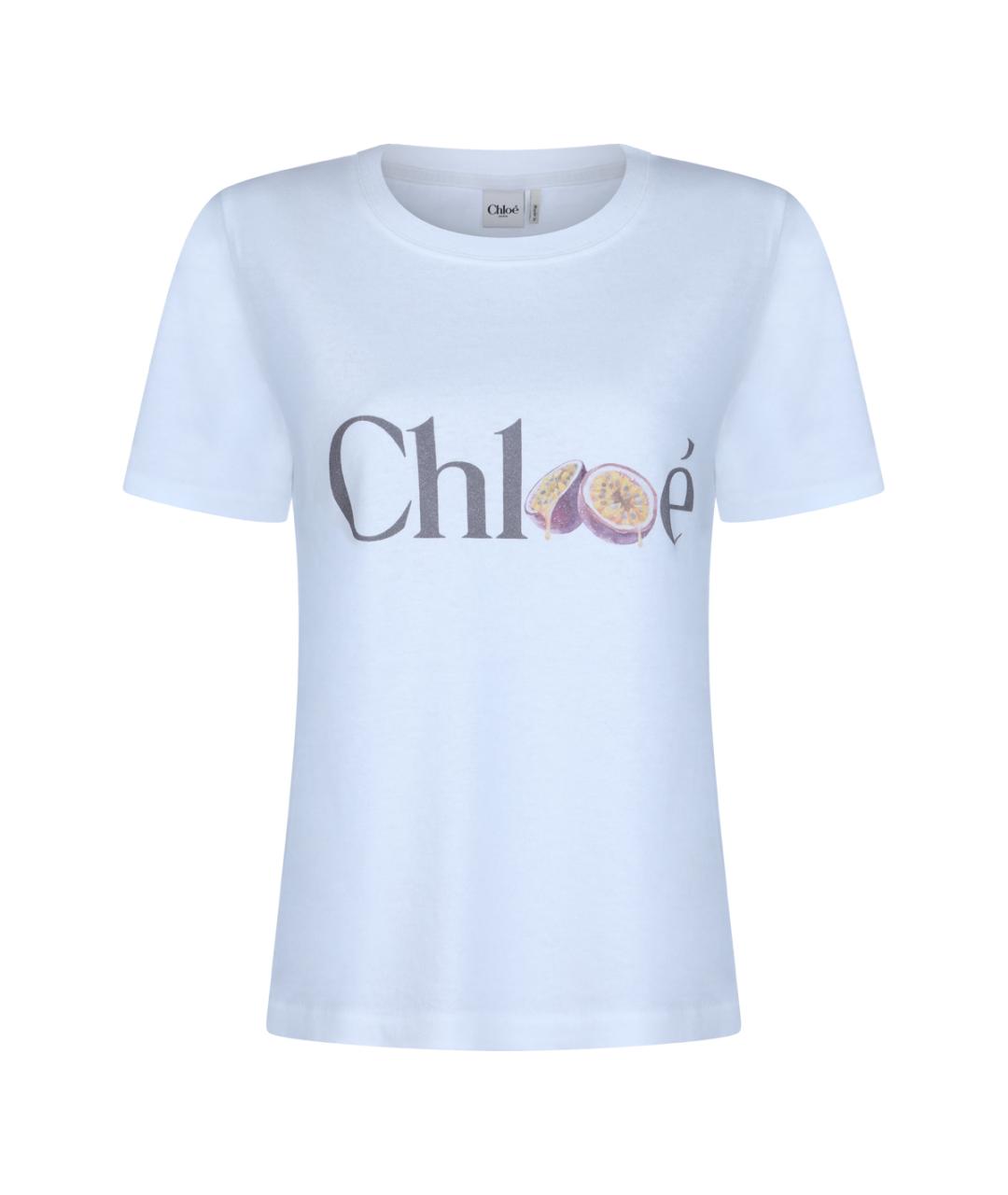 CHLOE Белая хлопковая футболка, фото 1