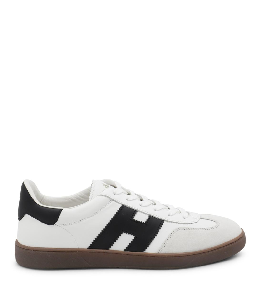 HOGAN Белые кожаные низкие кроссовки / кеды, фото 1