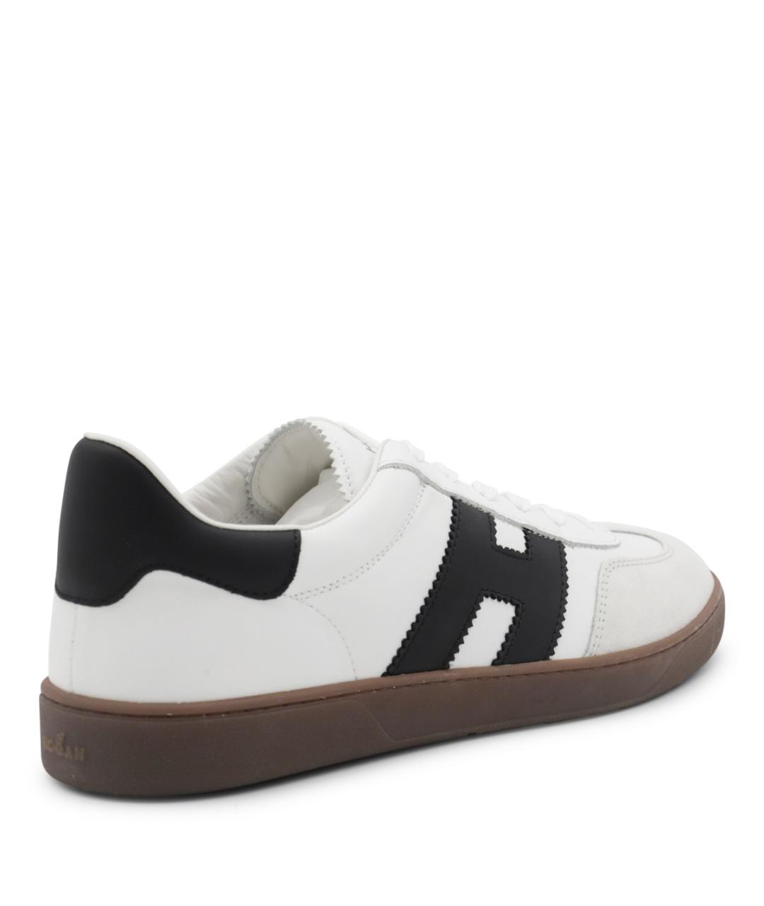 HOGAN Белые кожаные низкие кроссовки / кеды, фото 3