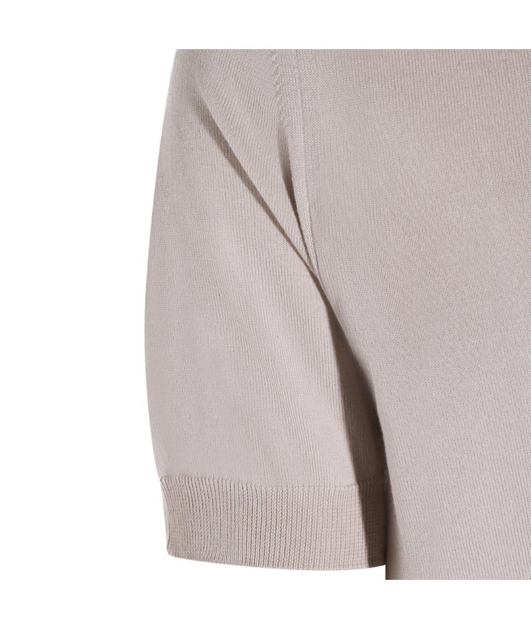 K-WAY Бежевое хлопковое поло с коротким рукавом, фото 4