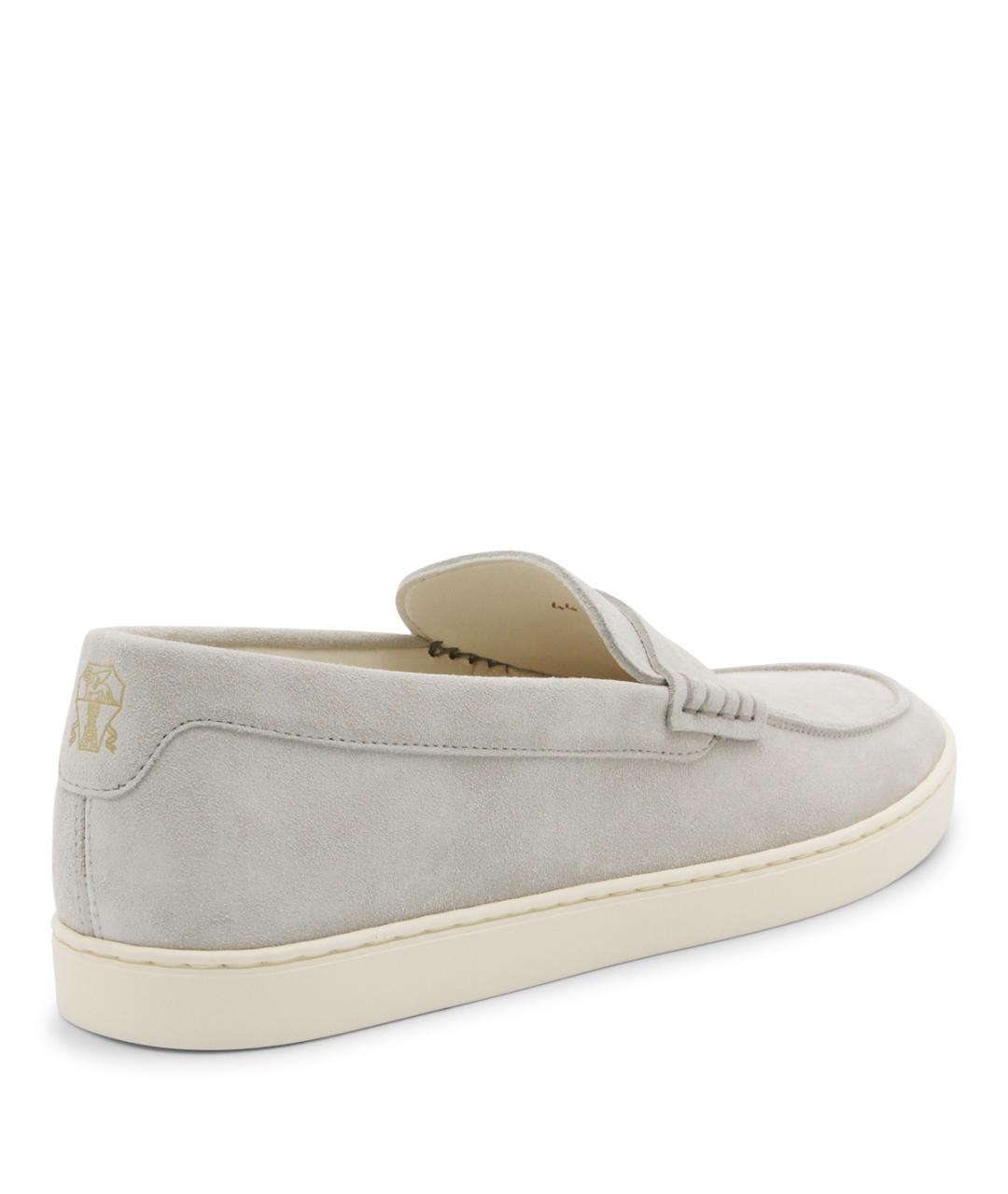 BRUNELLO CUCINELLI Серые замшевые лоферы, фото 3