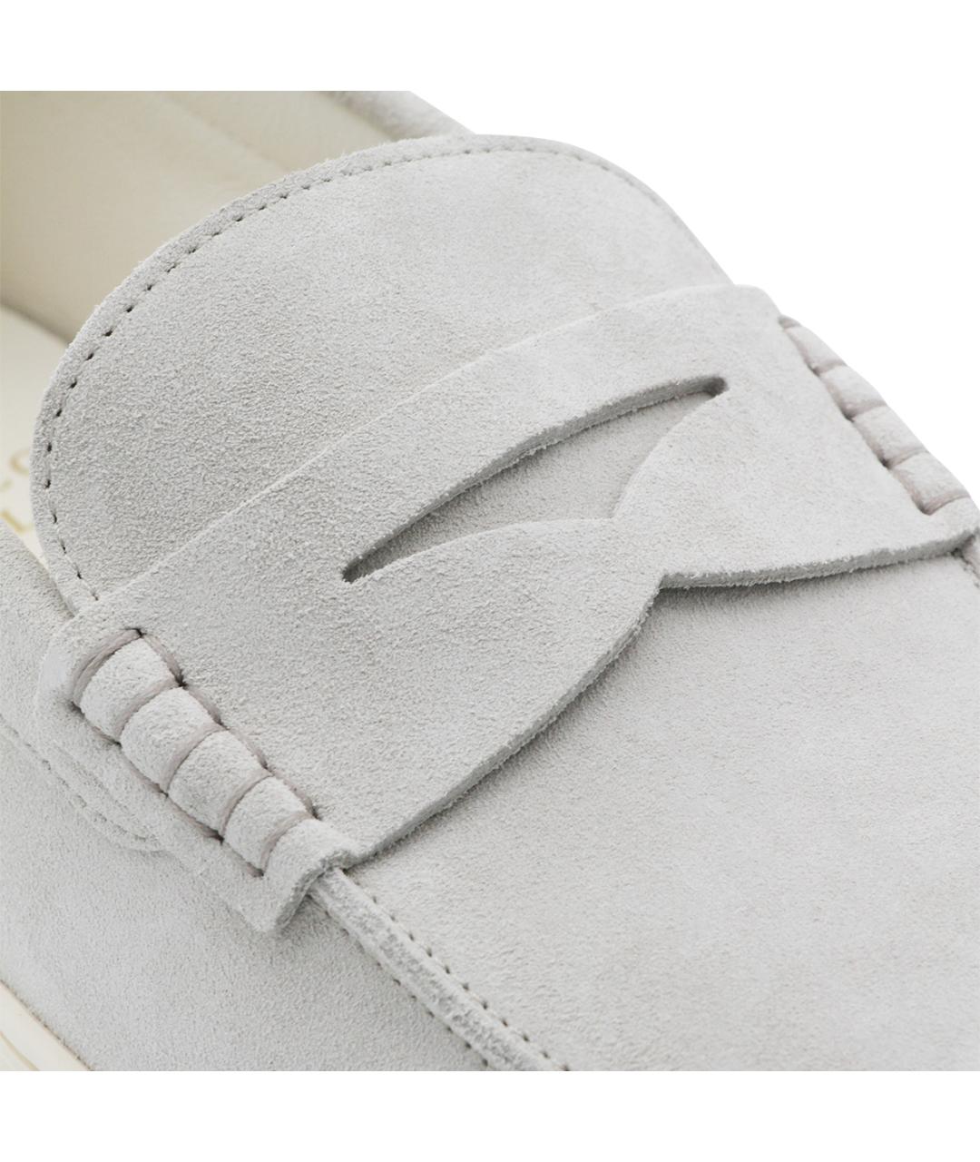 BRUNELLO CUCINELLI Серые замшевые лоферы, фото 4