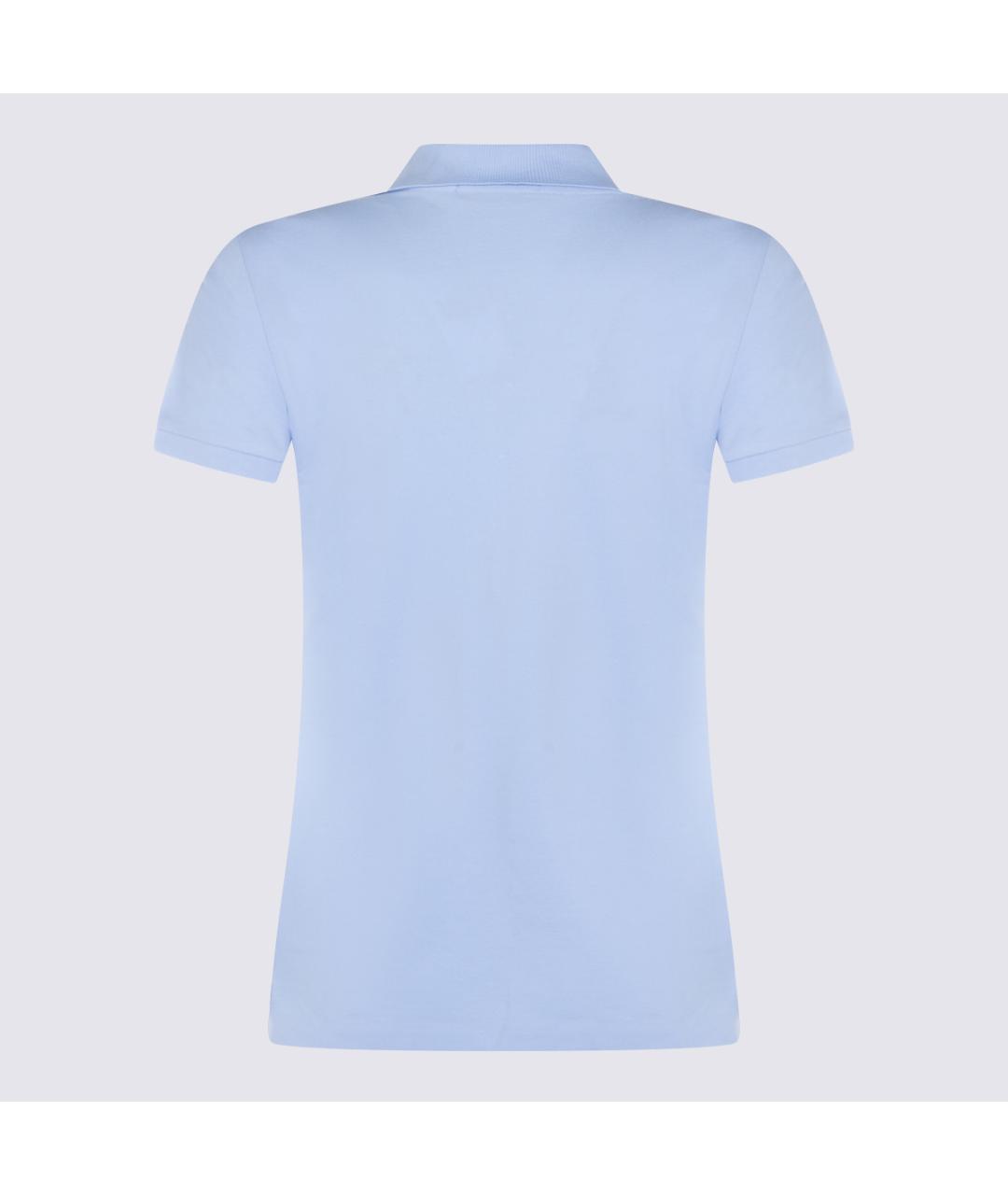 POLO RALPH LAUREN Голубая хлопко-эластановая футболка, фото 3
