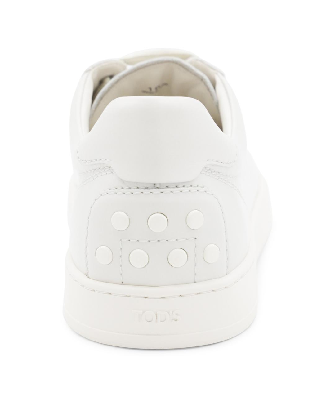 TOD'S Белые кожаные низкие кроссовки / кеды, фото 4
