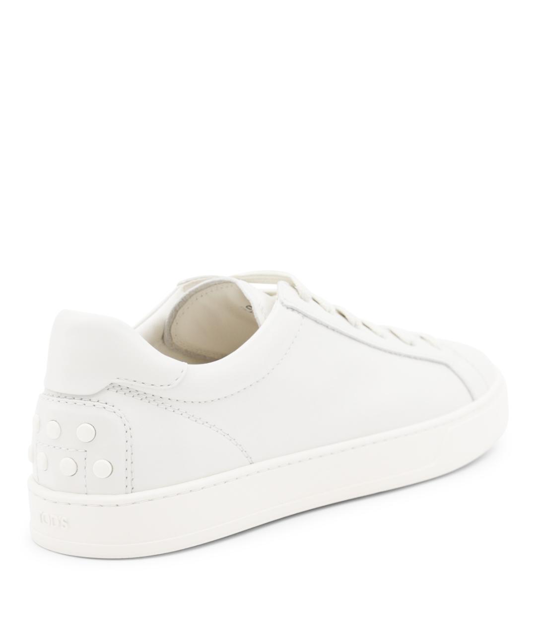 TOD'S Белые кожаные низкие кроссовки / кеды, фото 3