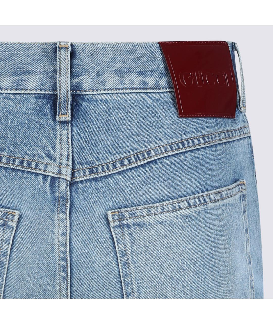 GUCCI Голубые хлопковые джинсы, фото 5