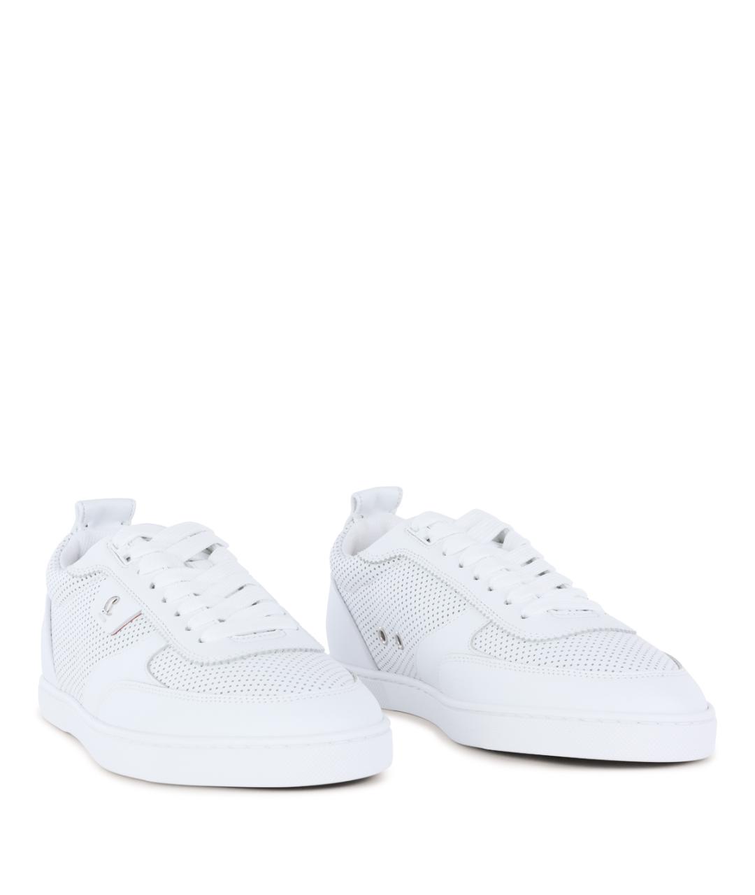 CHRISTIAN LOUBOUTIN Белые кожаные низкие кроссовки / кеды, фото 2