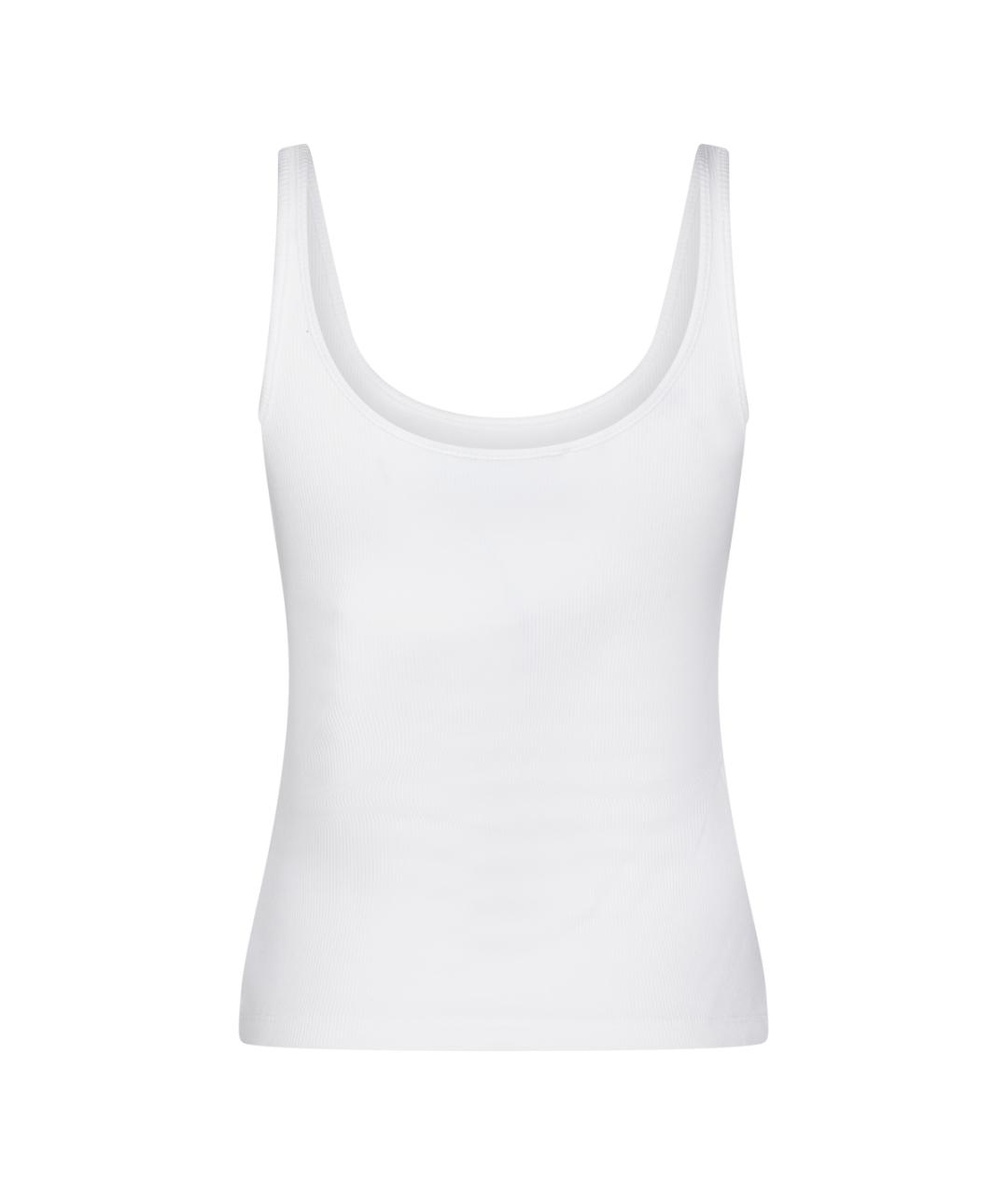 BLUMARINE Белая хлопко-эластановая майка, фото 2