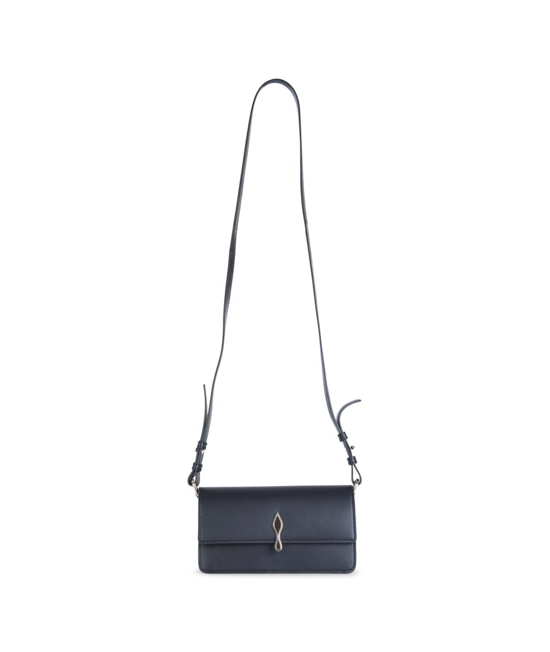 CHRISTIAN LOUBOUTIN Черная кожаная сумка через плечо, фото 1