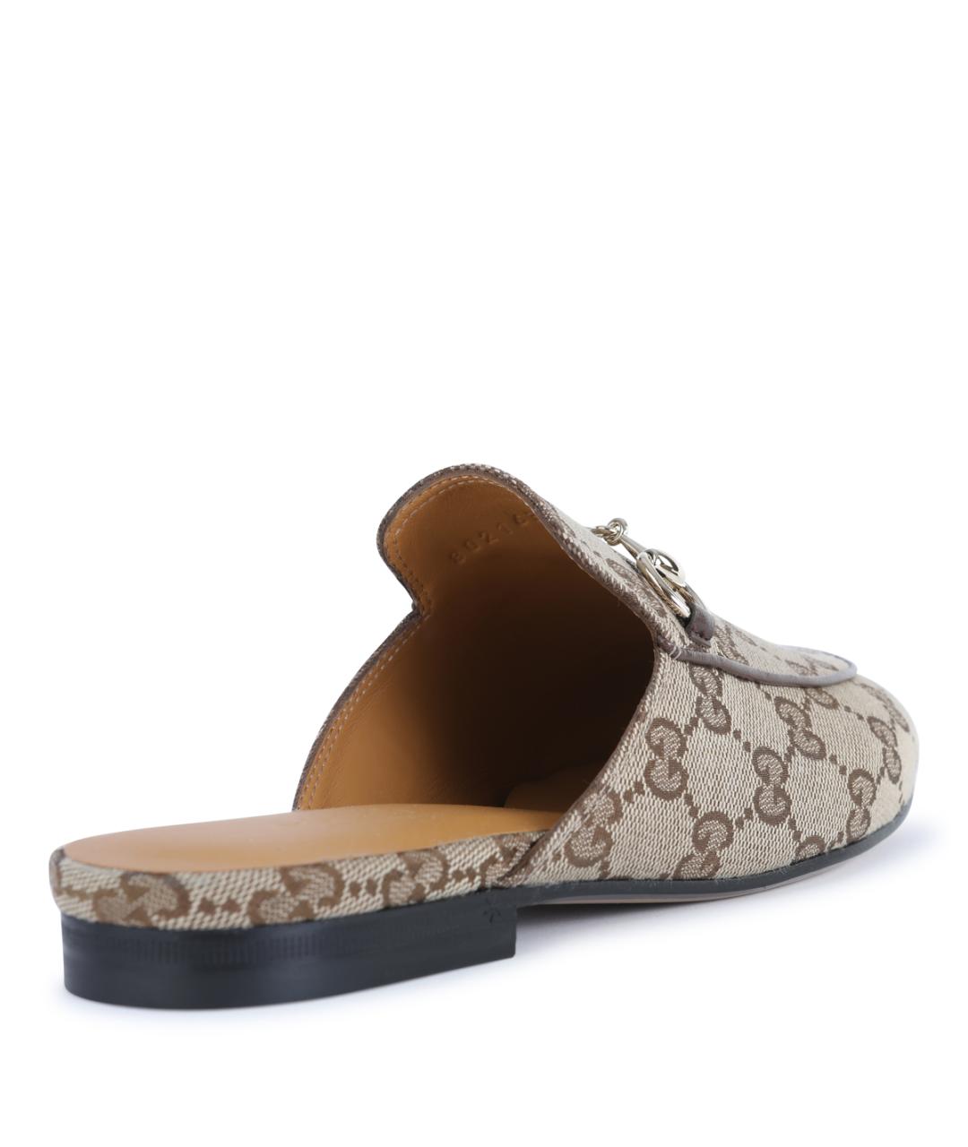 GUCCI Бежевые текстильные мюли, фото 3