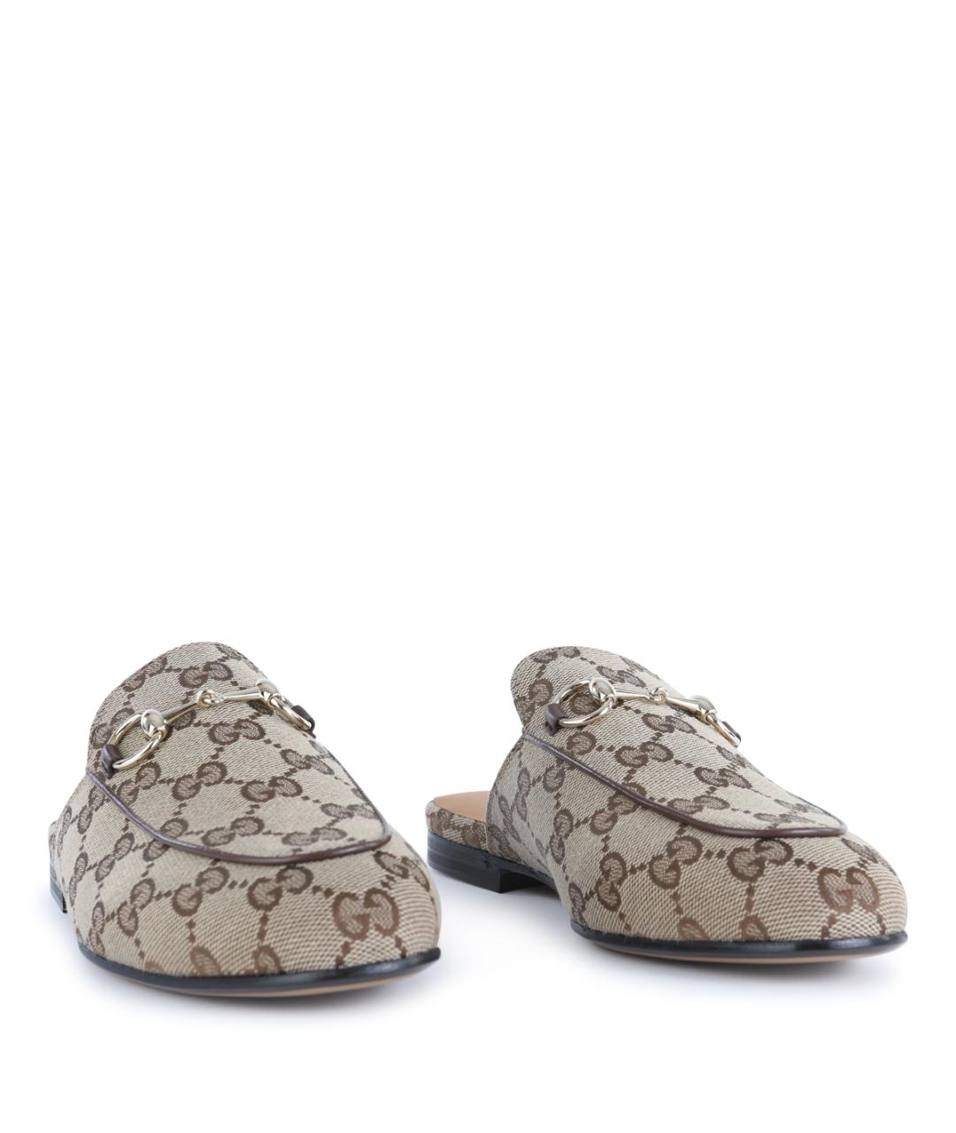 GUCCI Бежевые текстильные мюли, фото 2