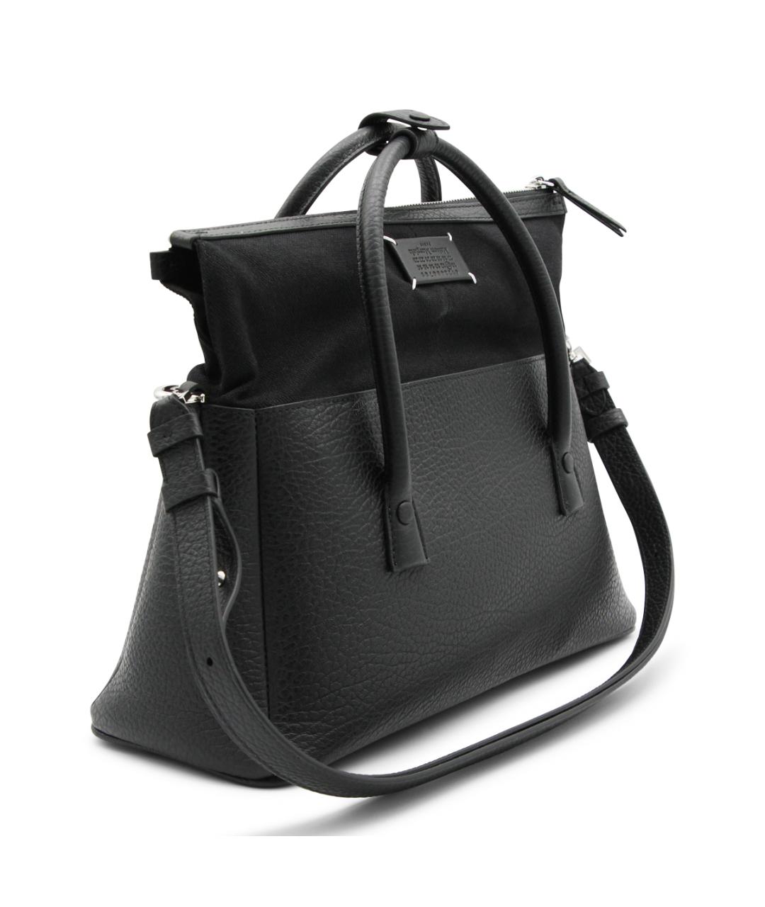 MAISON MARGIELA Черная кожаная сумка тоут, фото 2