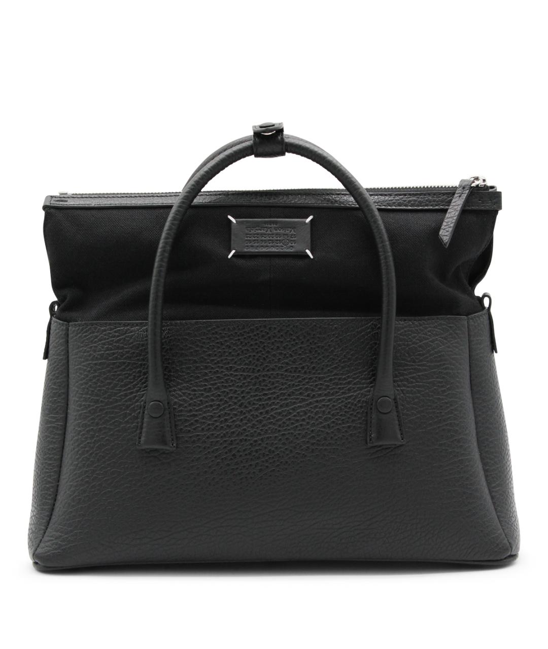 MAISON MARGIELA Черная кожаная сумка тоут, фото 1