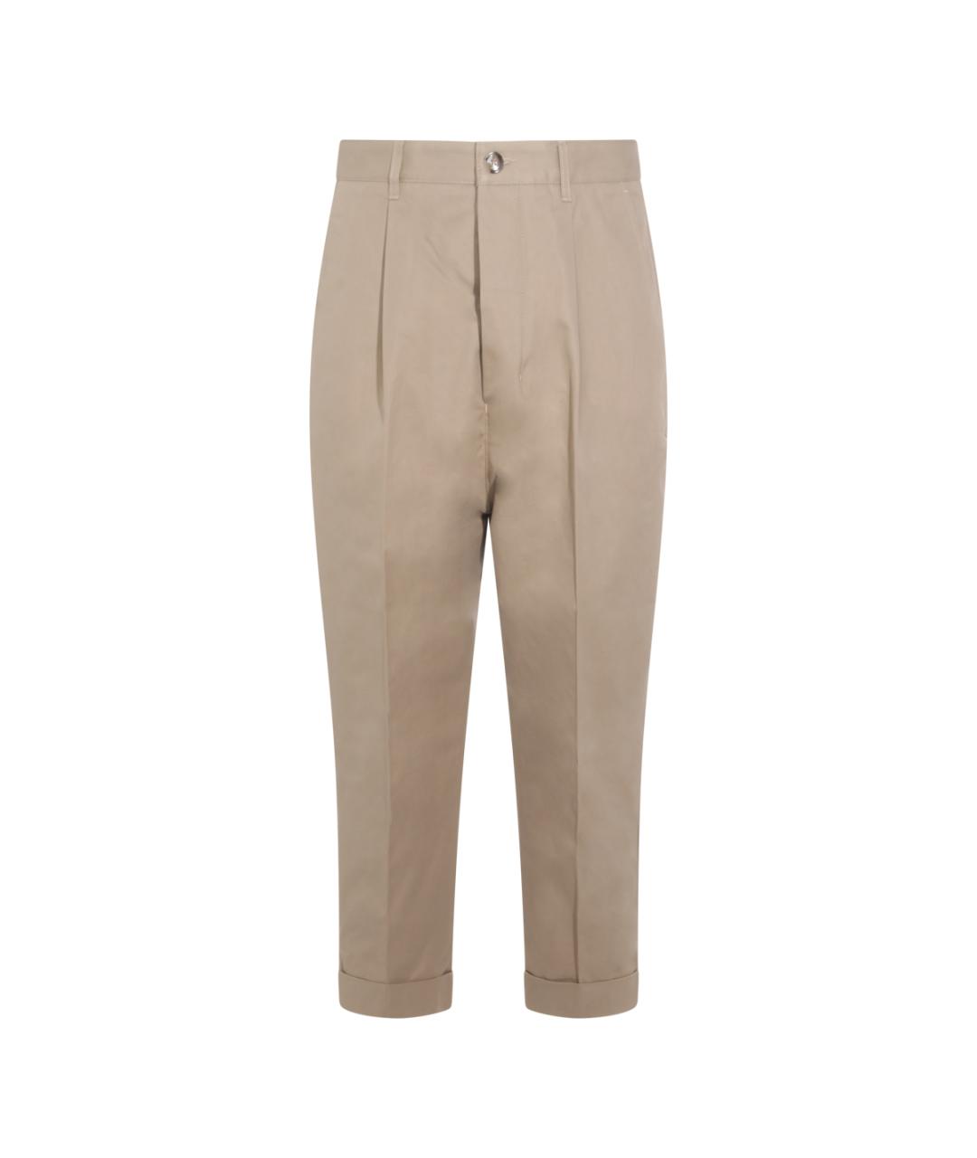 Ami Paris Бежевые хлопковые повседневные брюки, фото 1